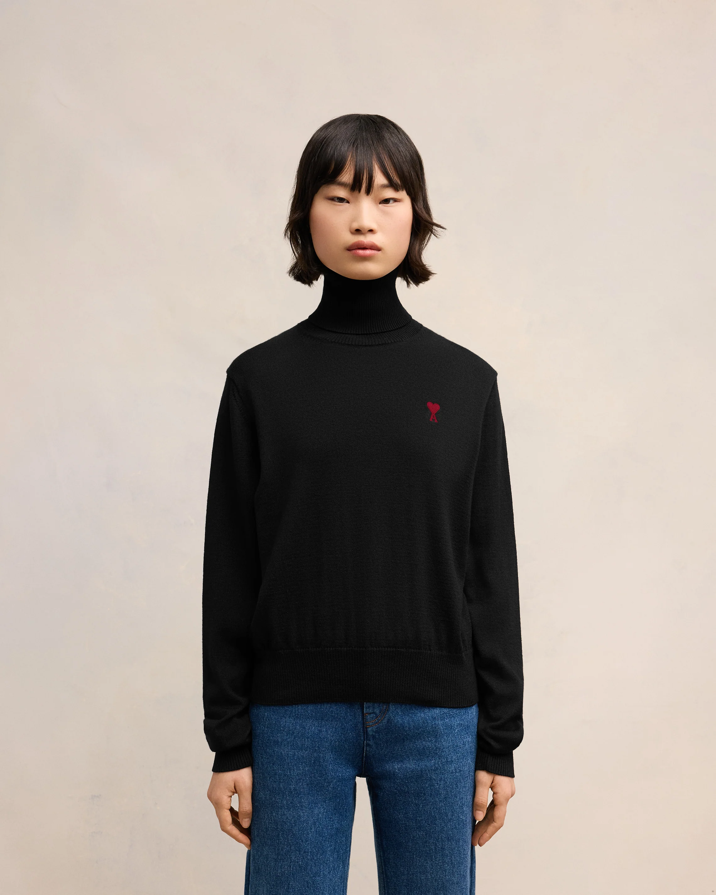 Red Ami de Coeur Turtle Neck Sweater