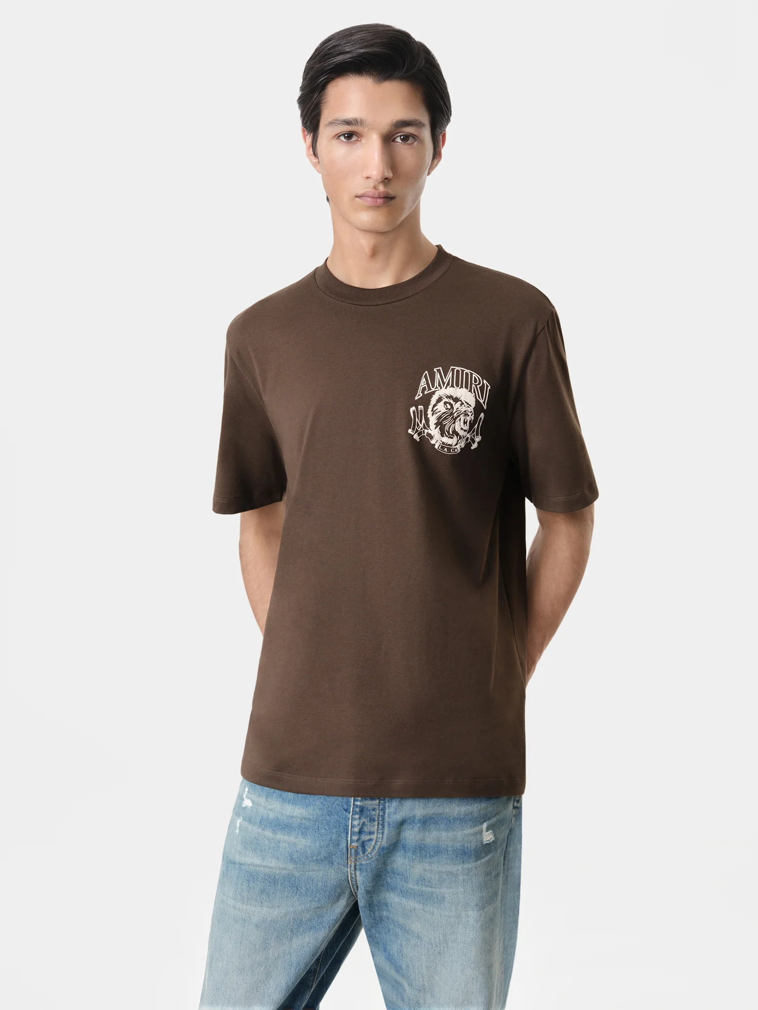 LION OUTLINE TEE - Dark Brown
