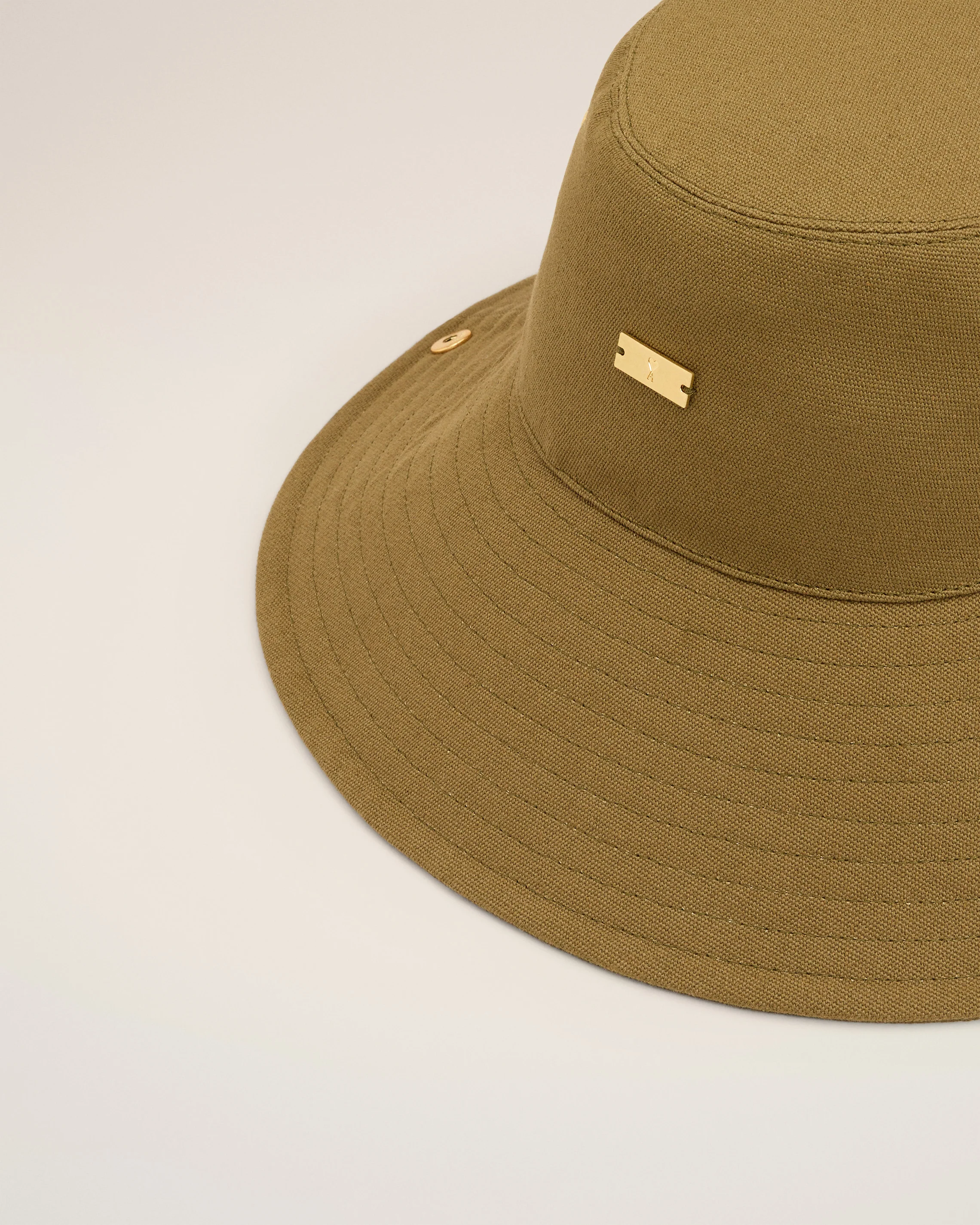 Khaki Cotton Ami de Coeur Plate Hat