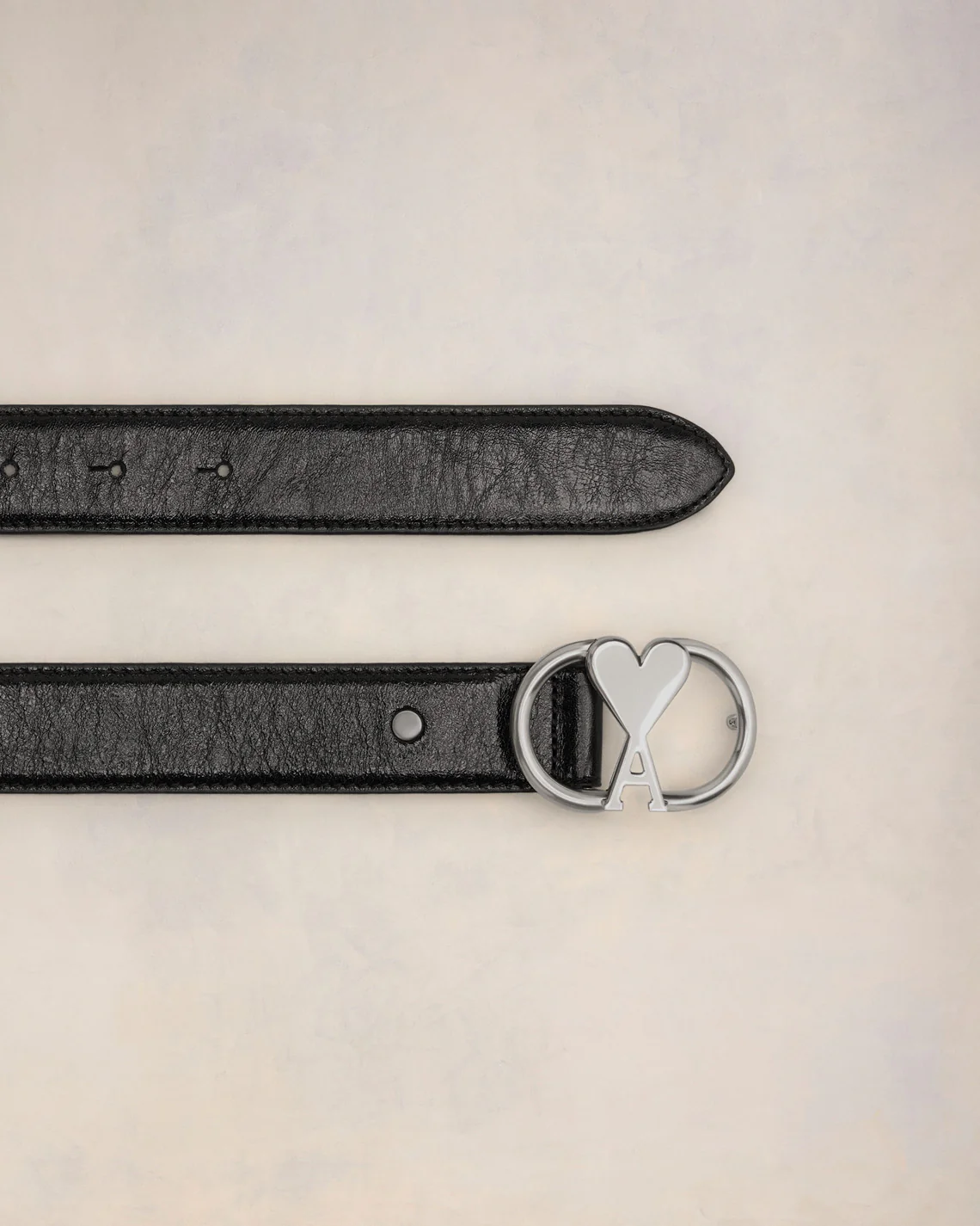 Black Leather Ami de Coeur Belt