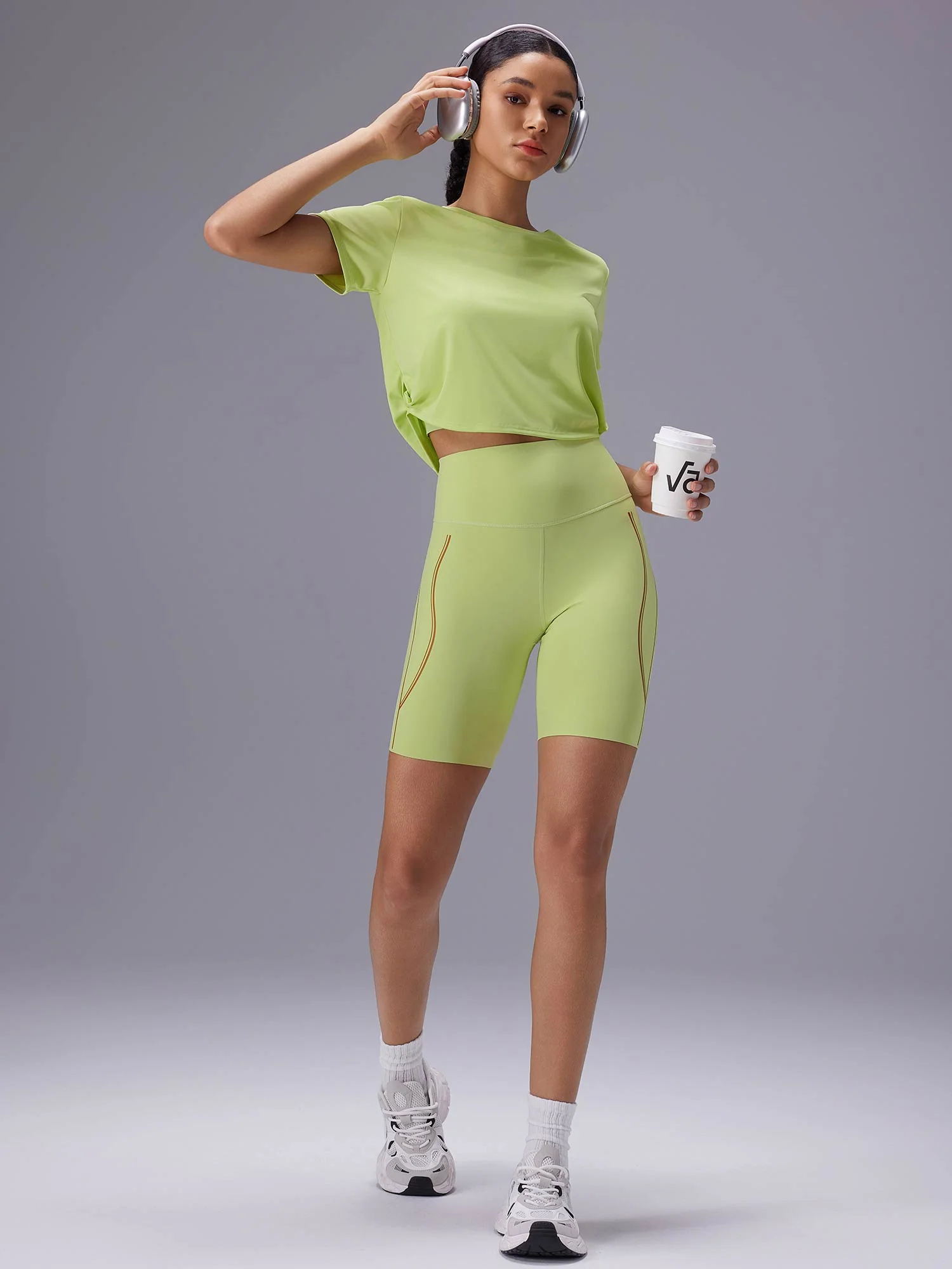 Freeleaf 8 High Rise Stripe Print Shorts