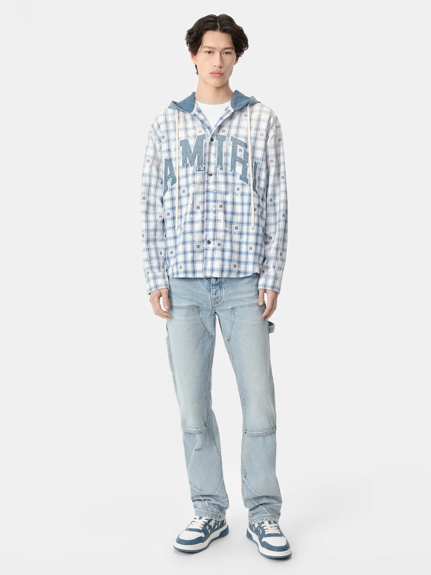 AMIRI HOODED OVERSHIRT - Cerulean
