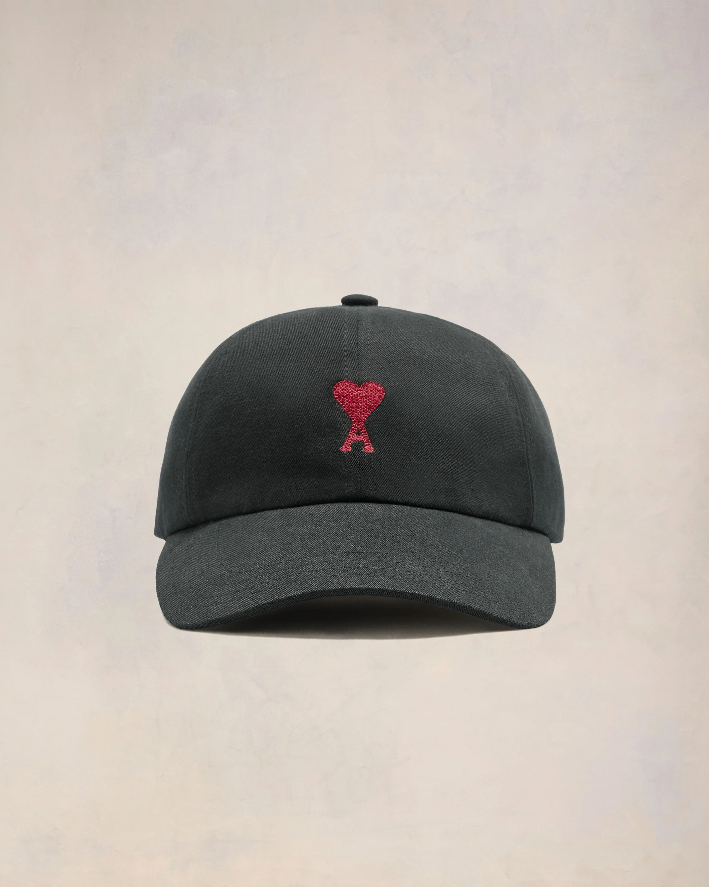 Black Cotton Ami de Coeur Embroidery Cap