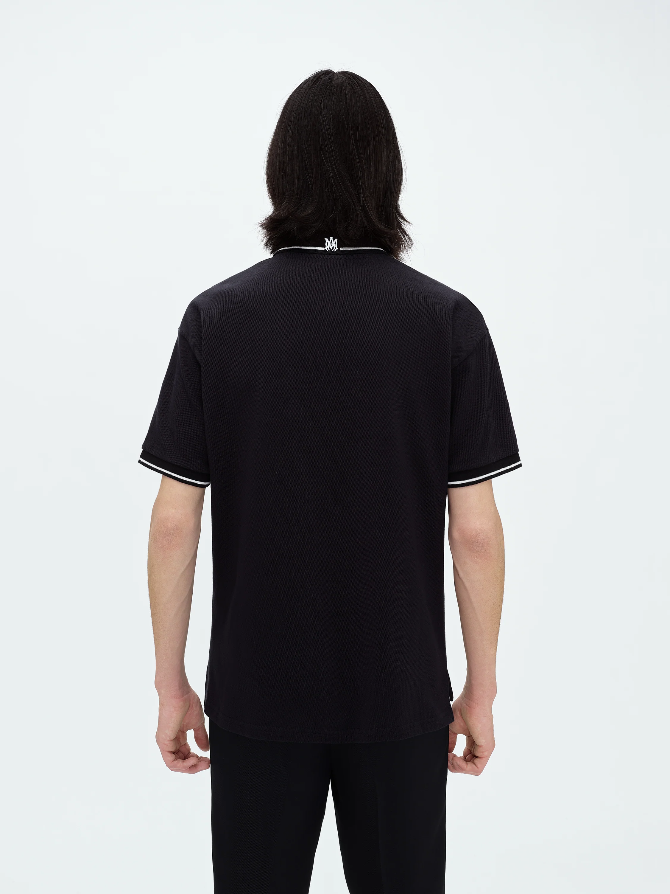 AMIRI ARTS DISTRICT PIQUE POLO - BLACK