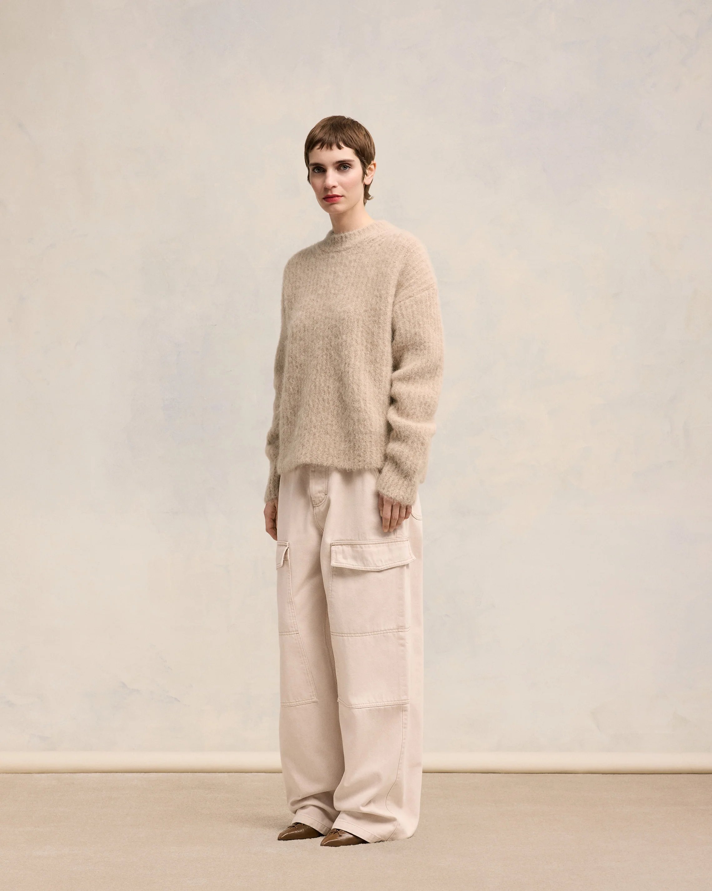 Alpaca Mohair Ribbed Sweater