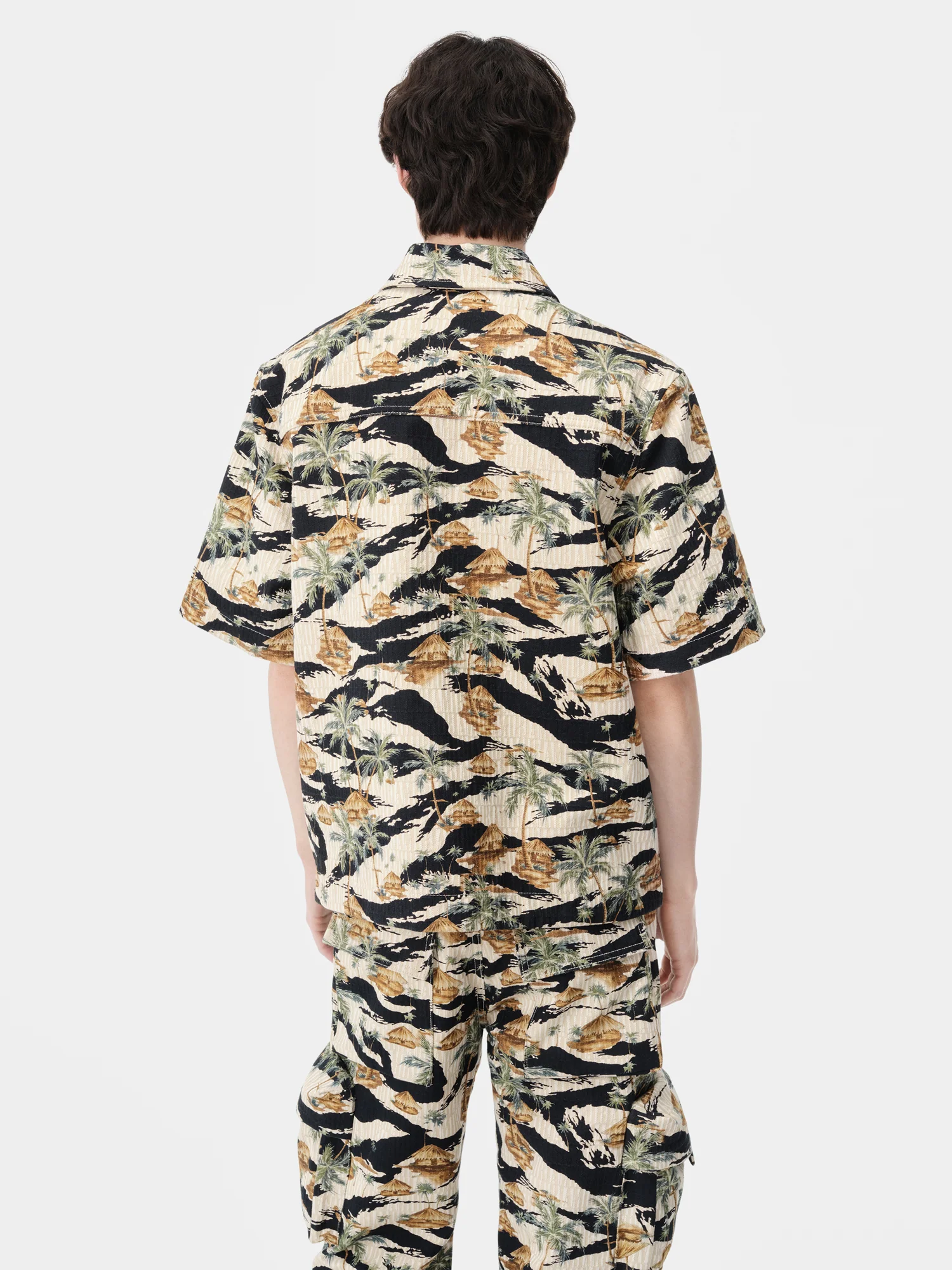AMIRI REPEAT PALM CAMP SHIRT - Mojave Desert