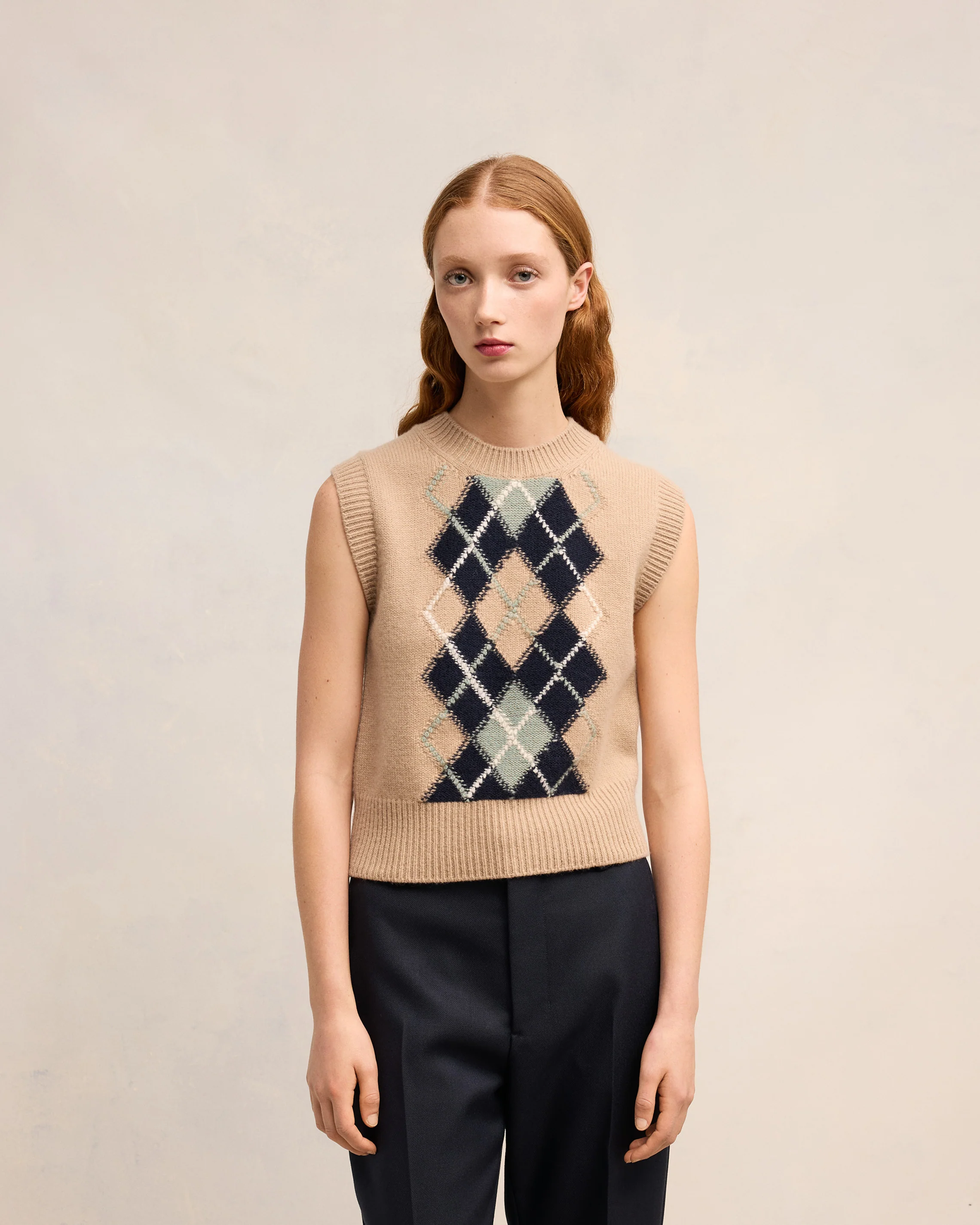 Argyle Sleeveless Sweater