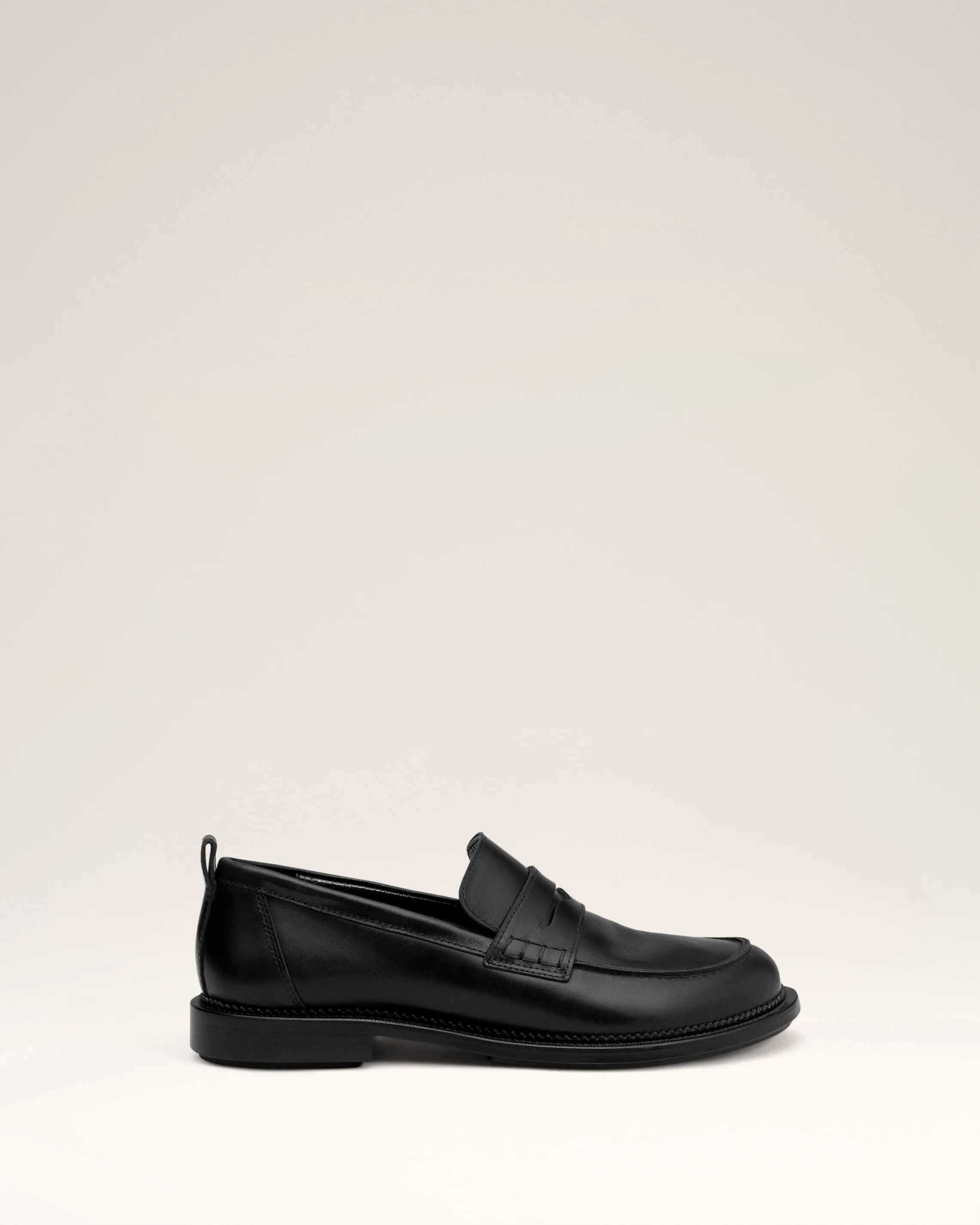 Black Leather Anatomical Toe Loafers