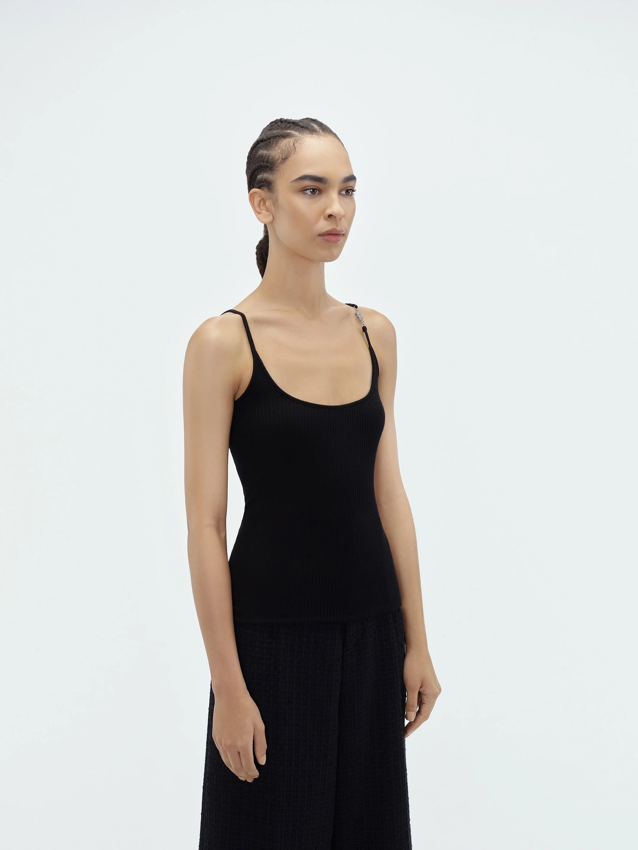 WOMEN - VERTICAL AMIRI TANK TOP - BLACK