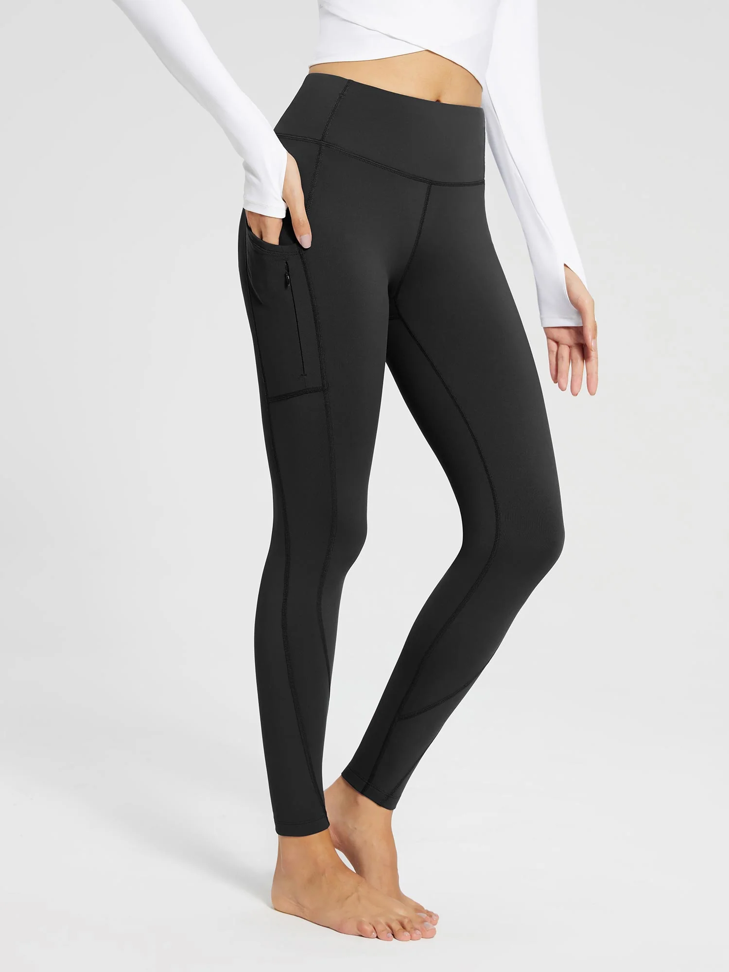 Laureate Fleece-Lined High Rise Pocket Leggings
