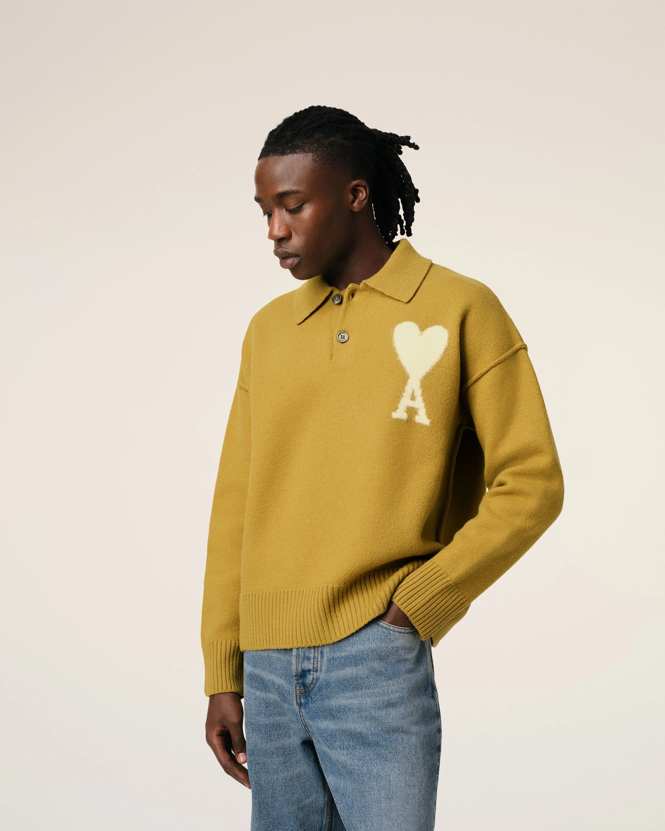 Mustard Wool Ami de Coeur Polo