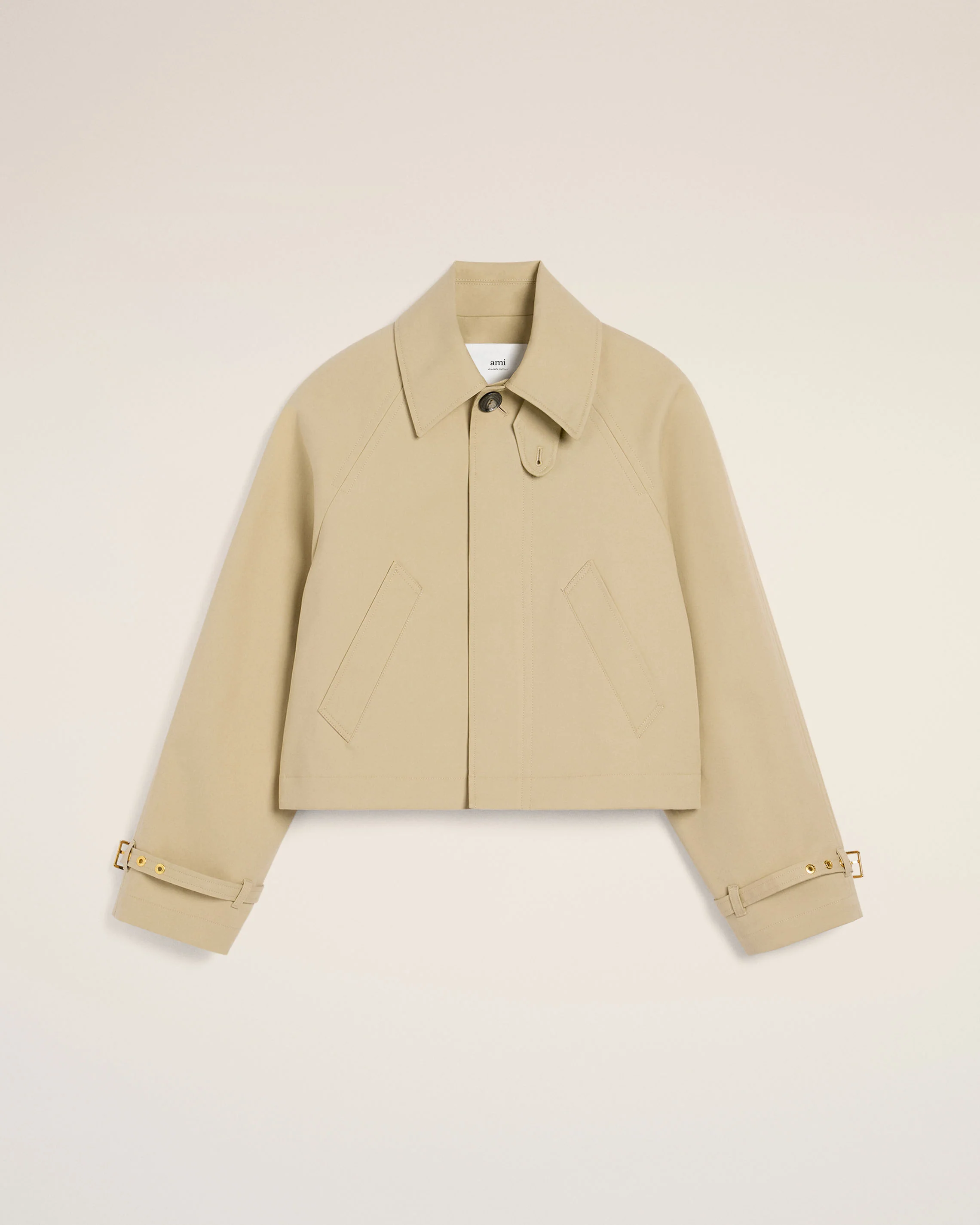 Beige Cotton Buttoned Jacket