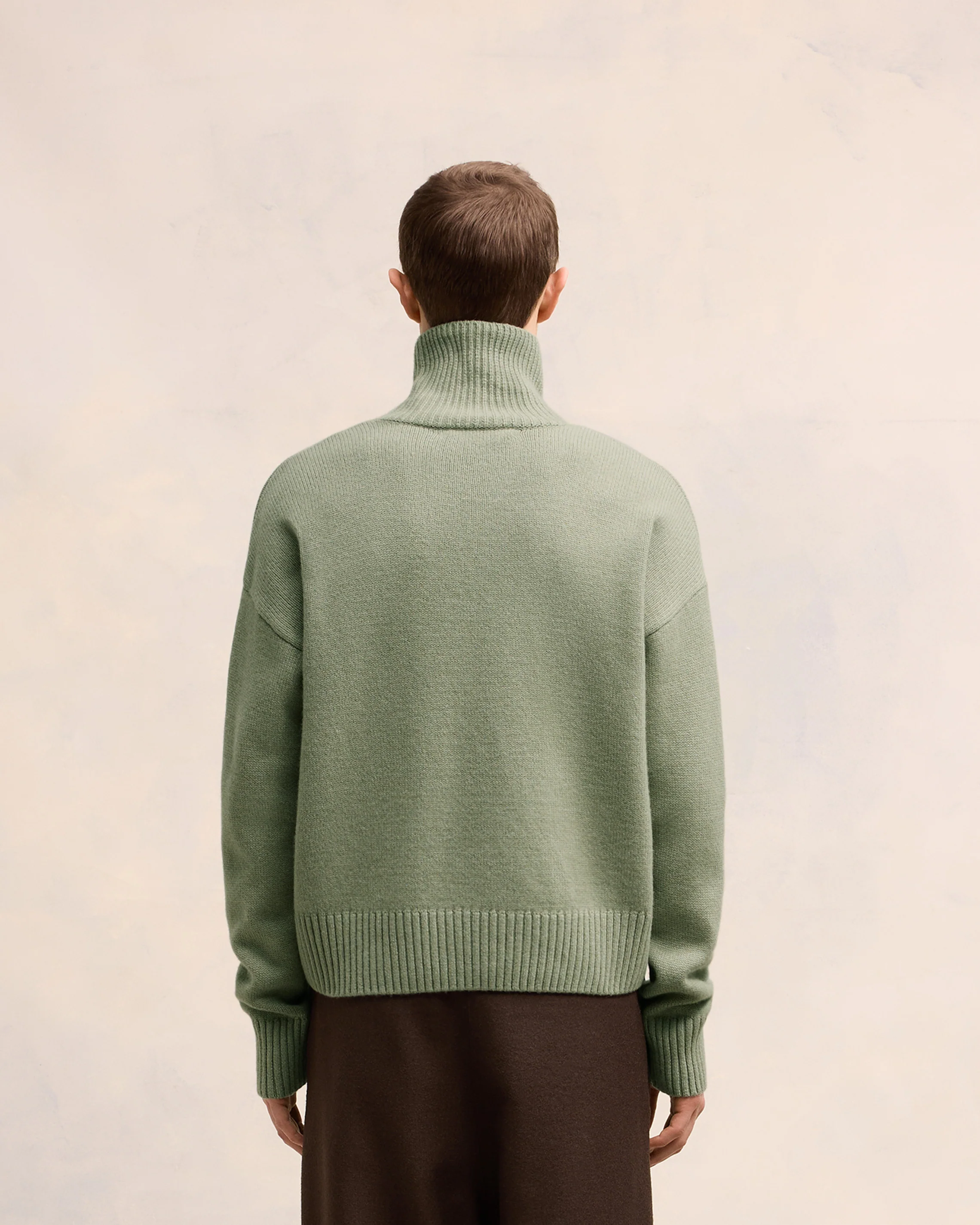 Embossed Ami de Coeur Funnel Neck Sweater