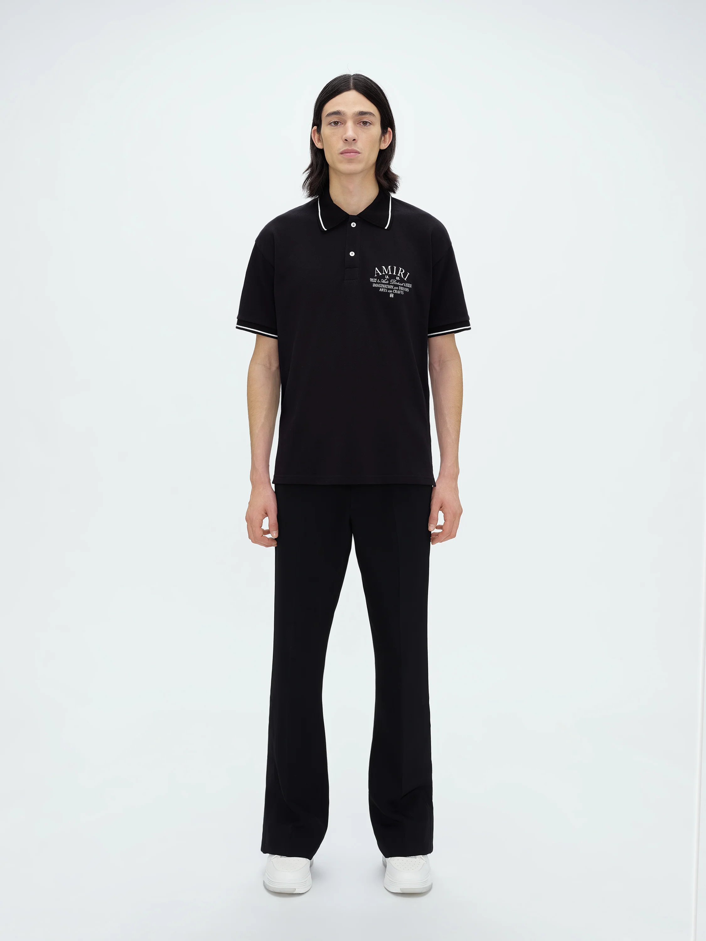 AMIRI ARTS DISTRICT PIQUE POLO - BLACK