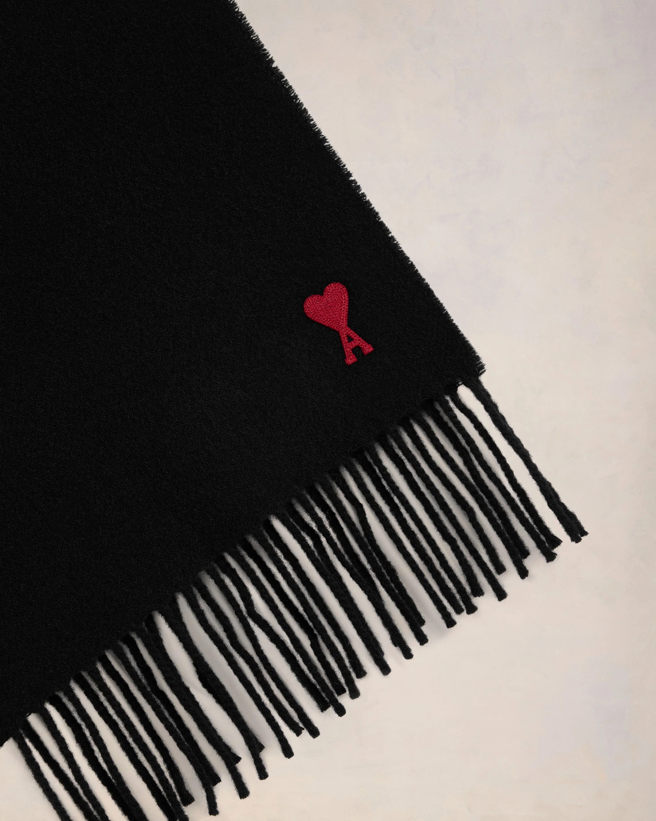 Black Wool Ami de Coeur Scarf