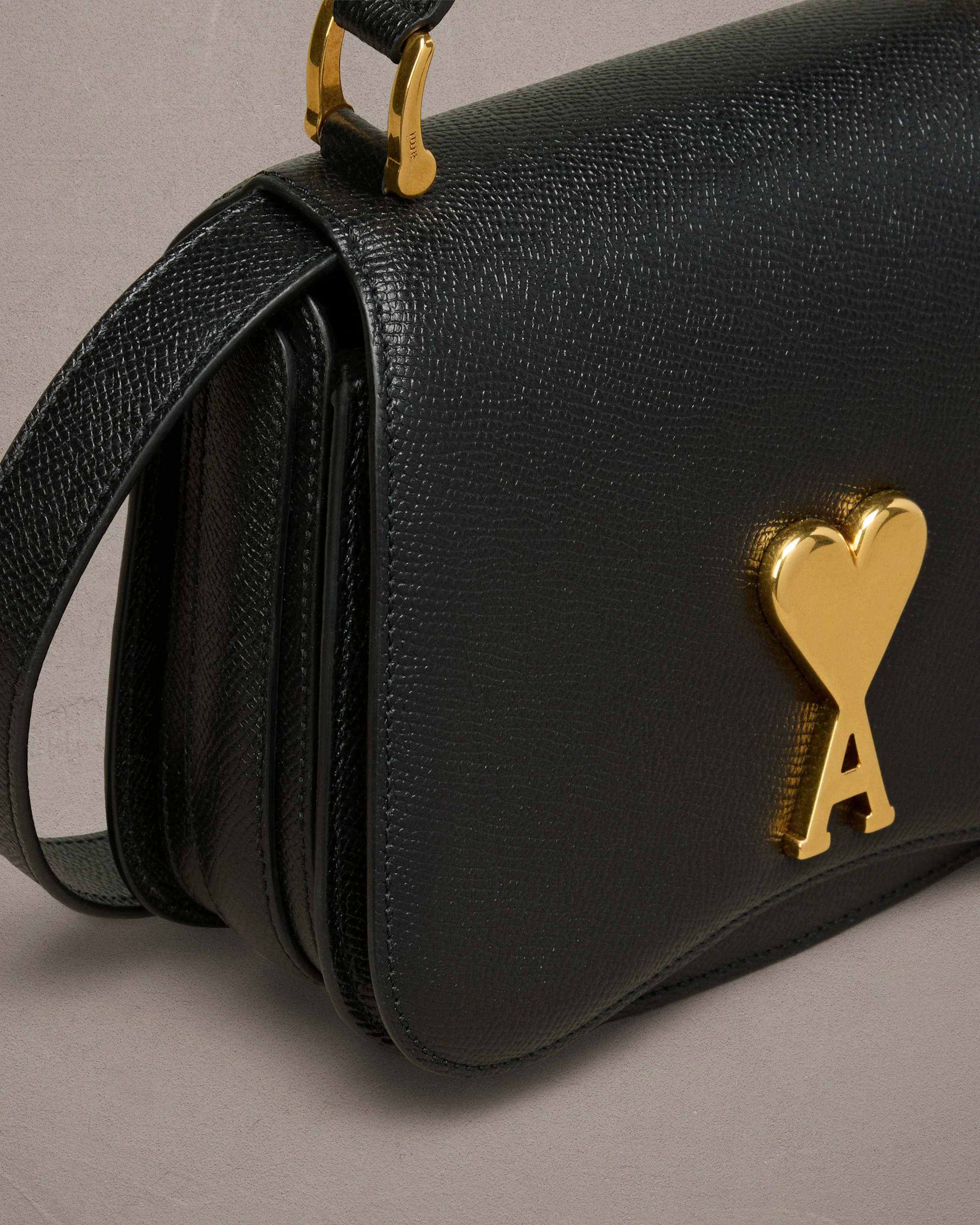 Black Leather Top Handle Paris Paris Bag