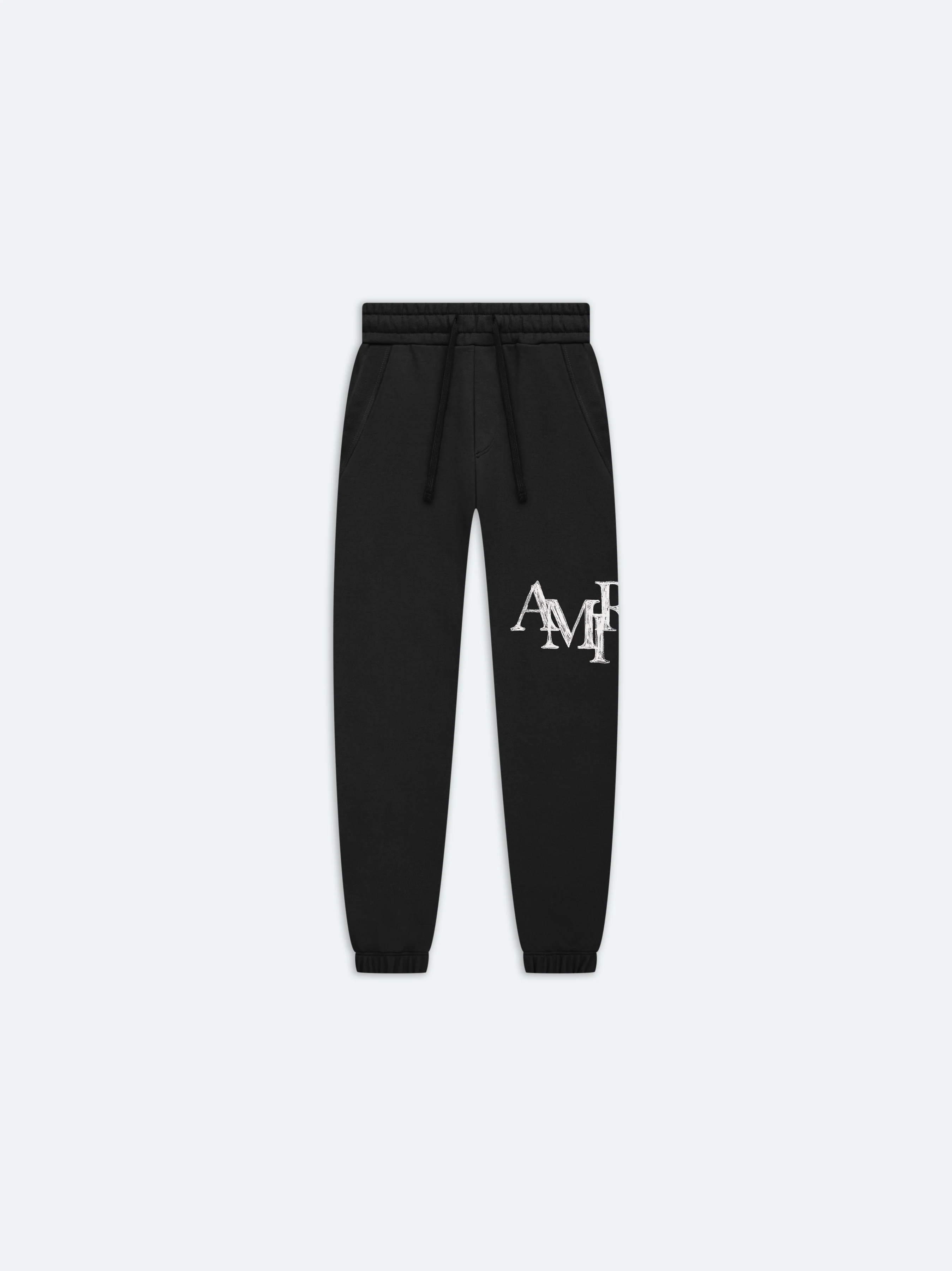 KIDS - AMIRI STAGGERED SCRIBBLE SWEATPANT - Black