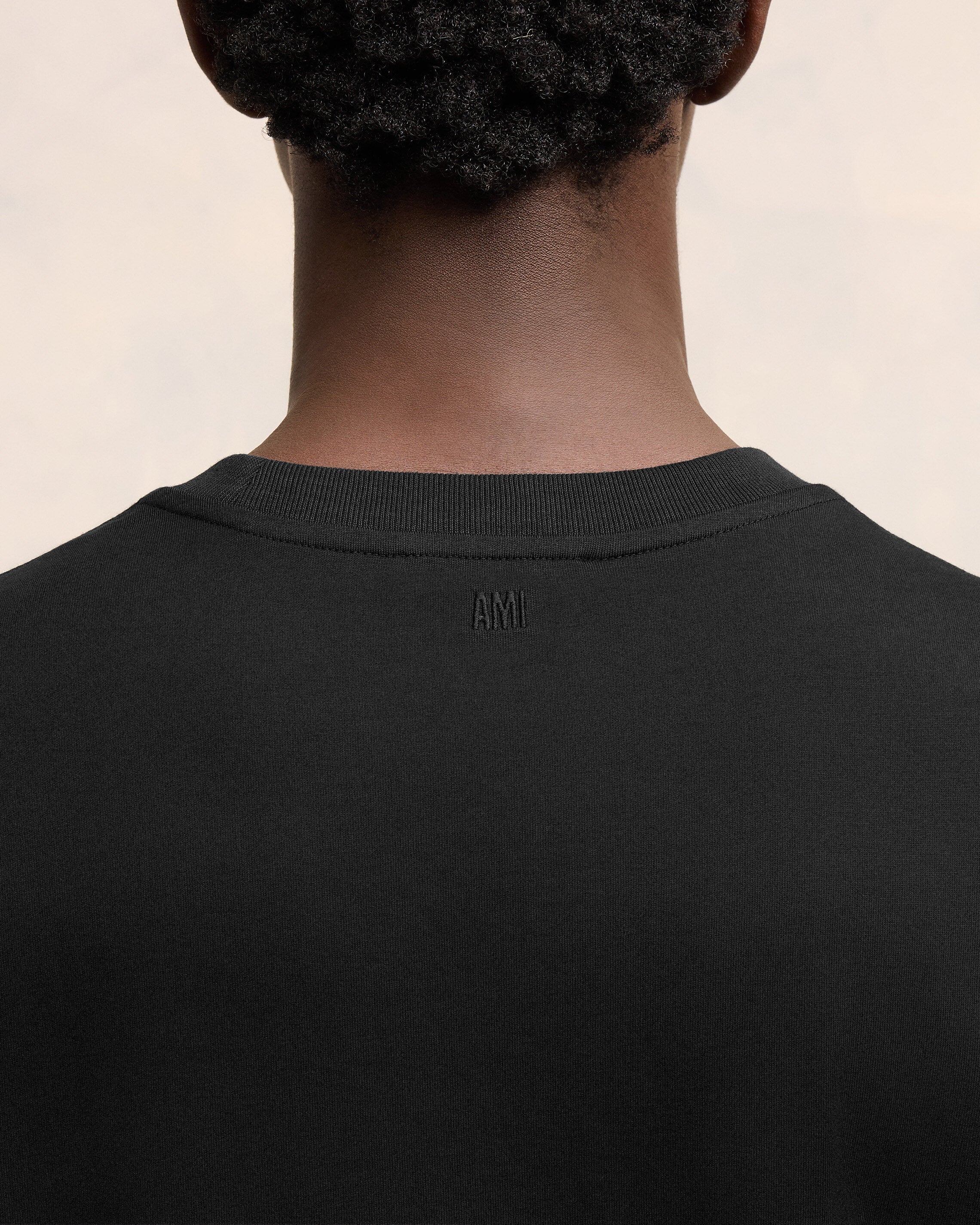 Black Cotton Ami de Coeur Long Sleeves T-Shirt