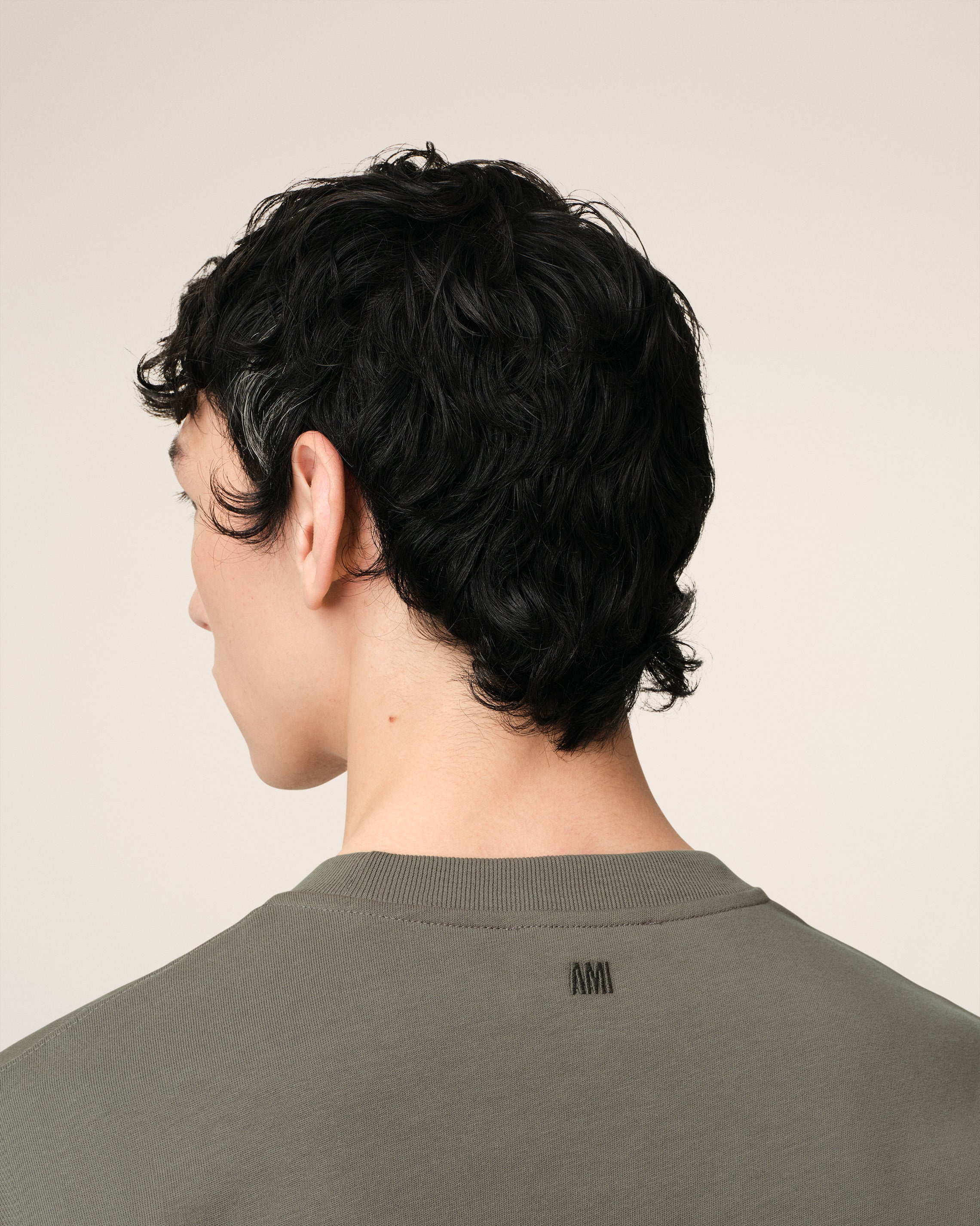 Taupe Cotton Tonal Ami de Coeur T-Shirt