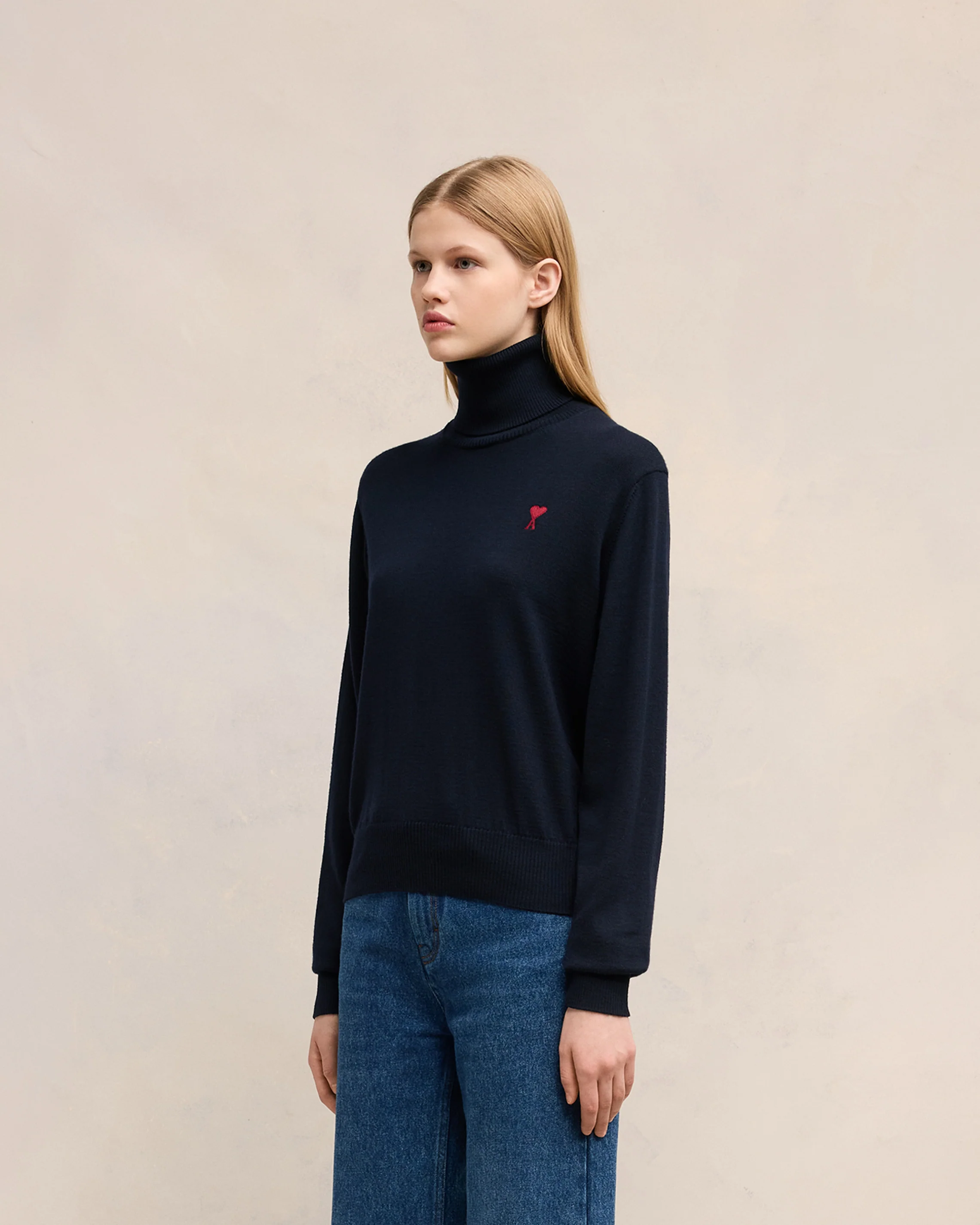 Red Ami de Coeur Turtle Neck Sweater