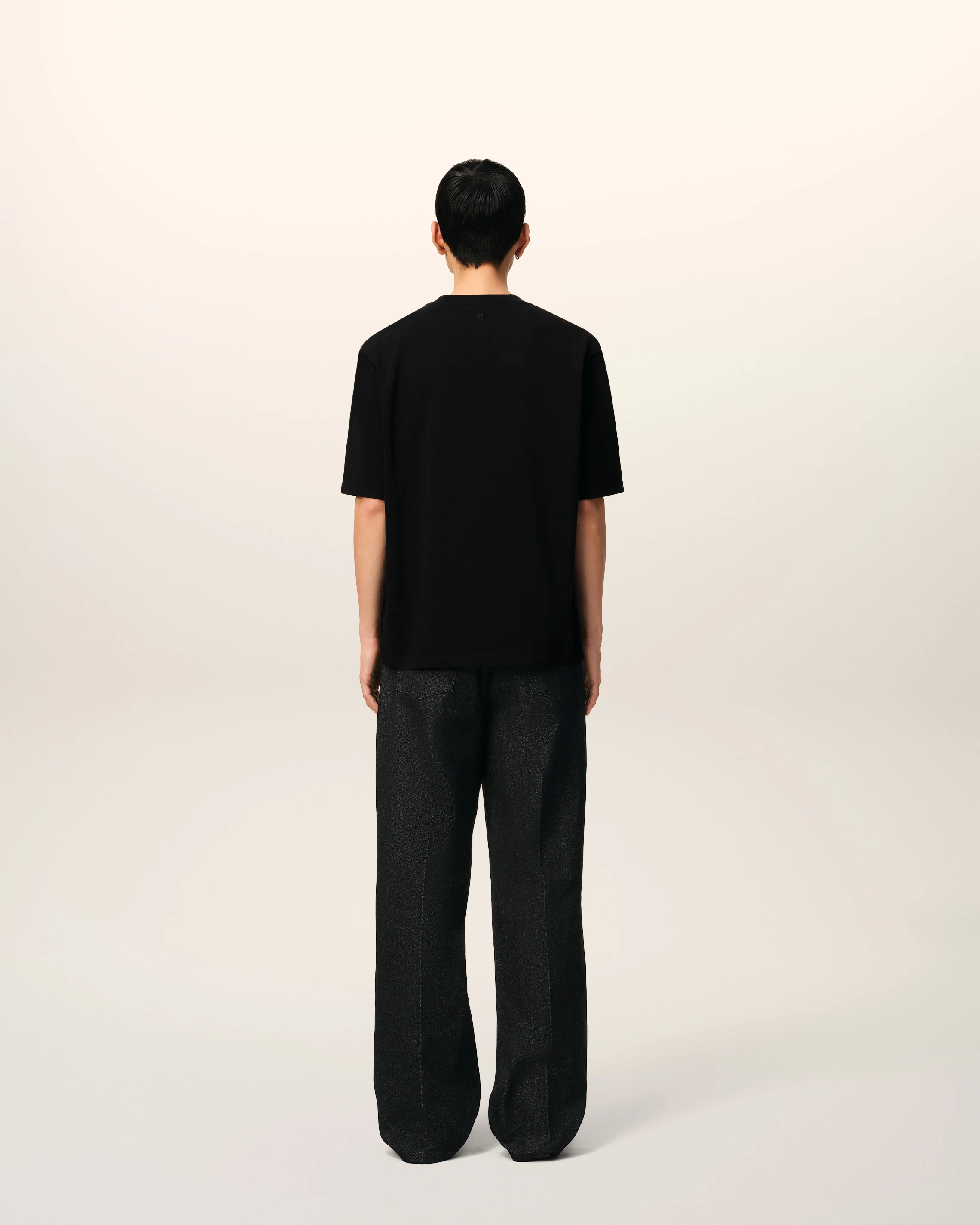 Black Cotton Ami de Coeur T-shirt