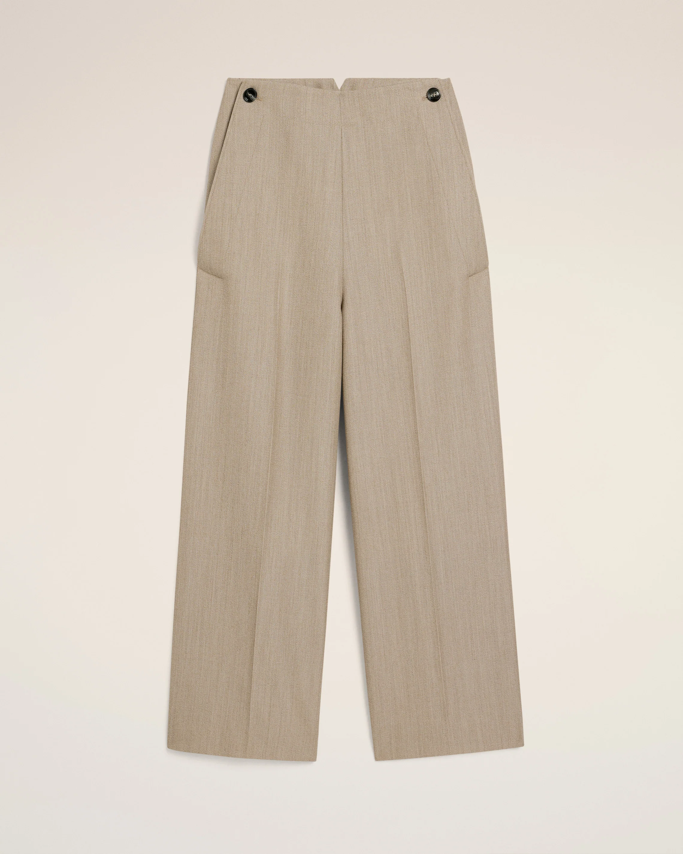 Beige New Wool Sailor Trousers