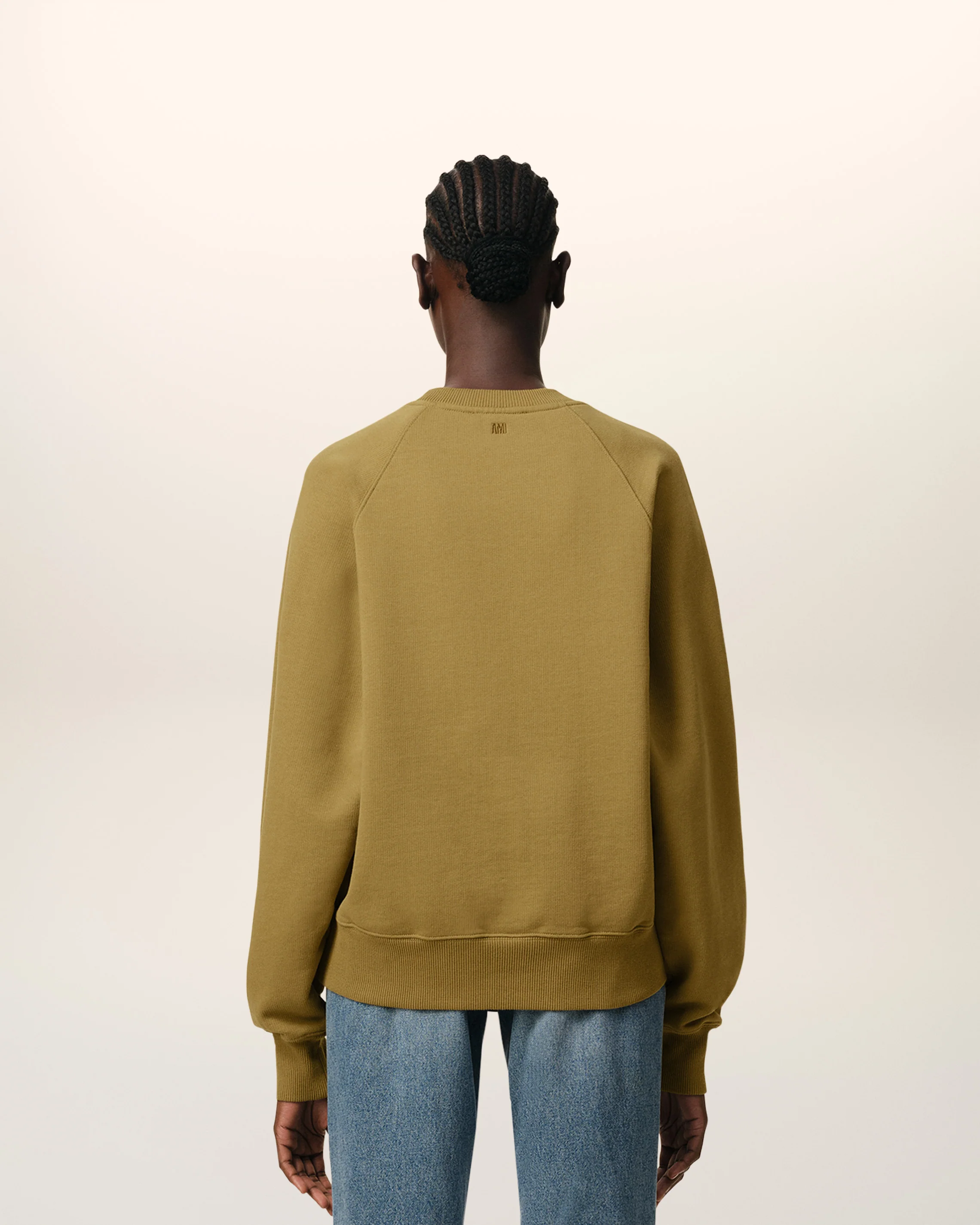Mustard Cotton Tonal Ami de Coeur Sweatshirt