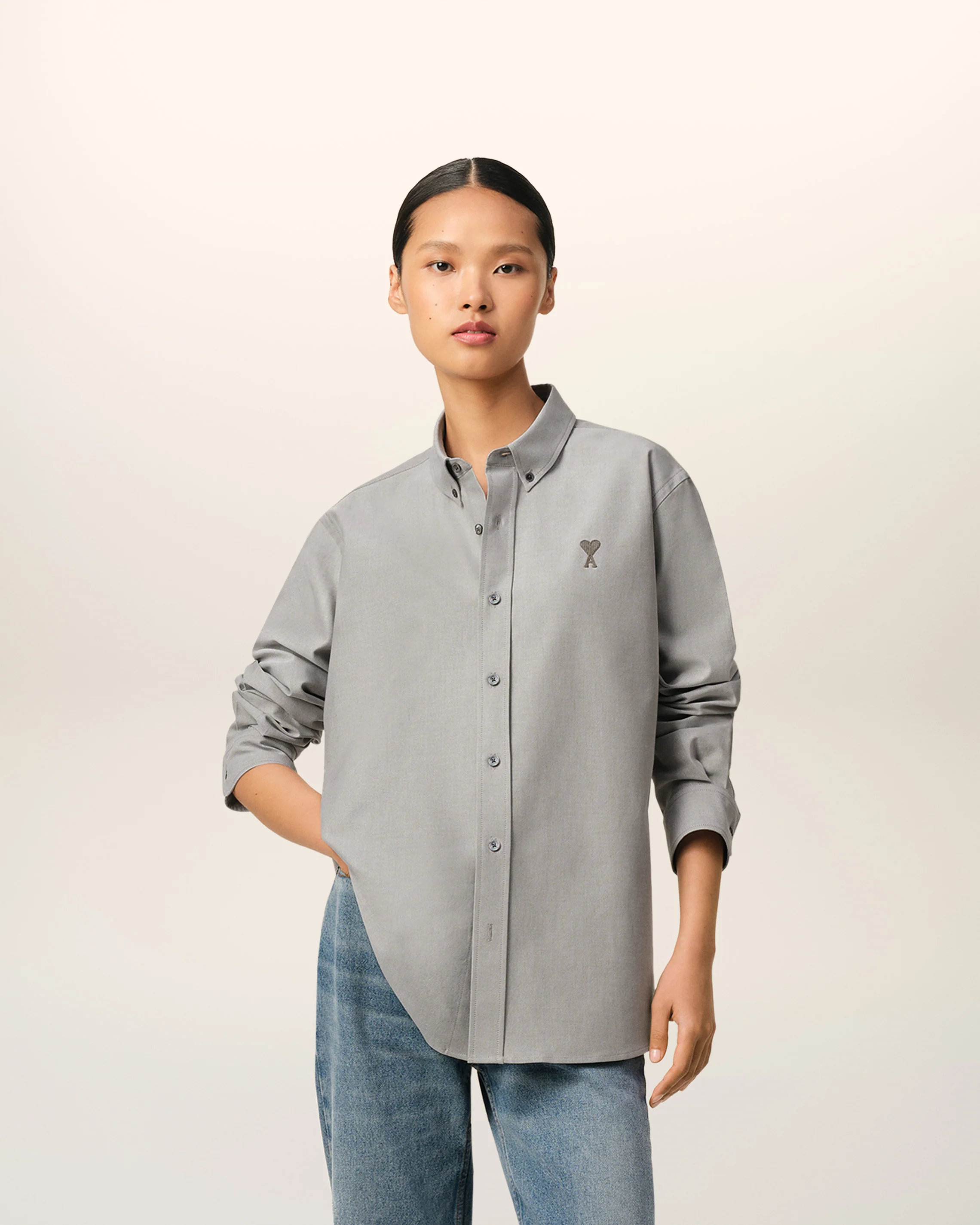 Green Cotton Button-Down Ami de Cœur Shirt