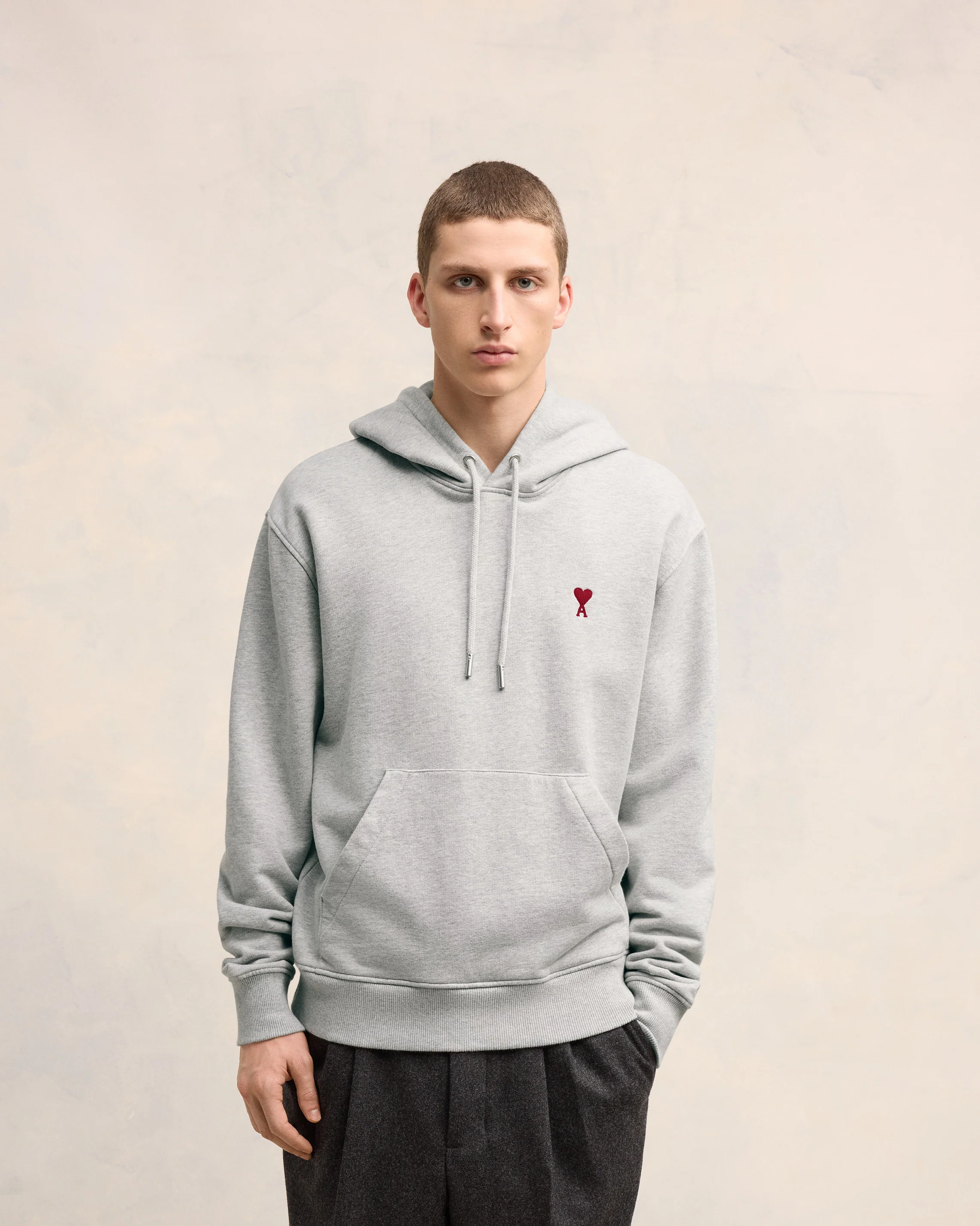 Grey Cotton Ami de Coeur Hoodie