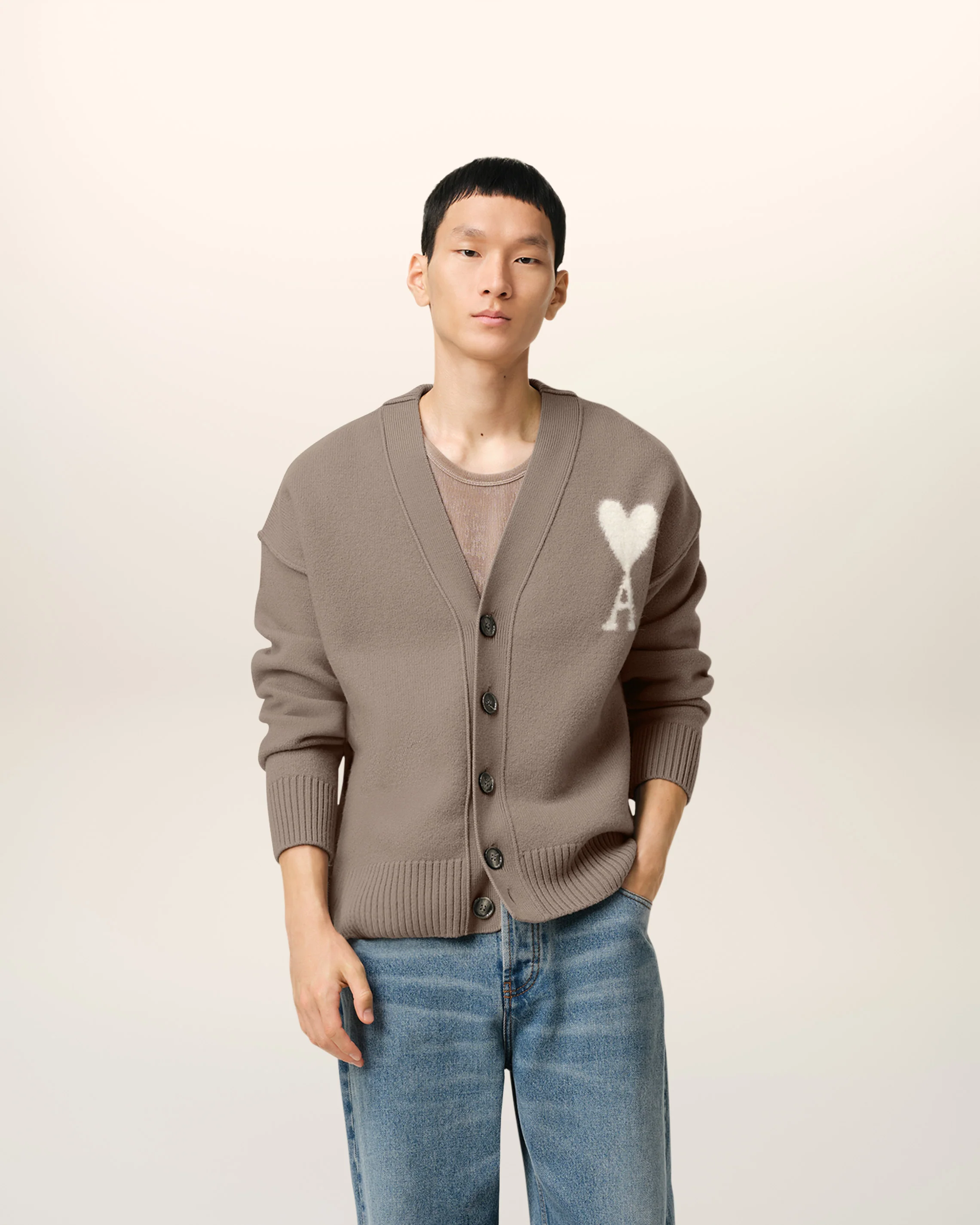 Taupe Wool Ami de Coeur Cardigan