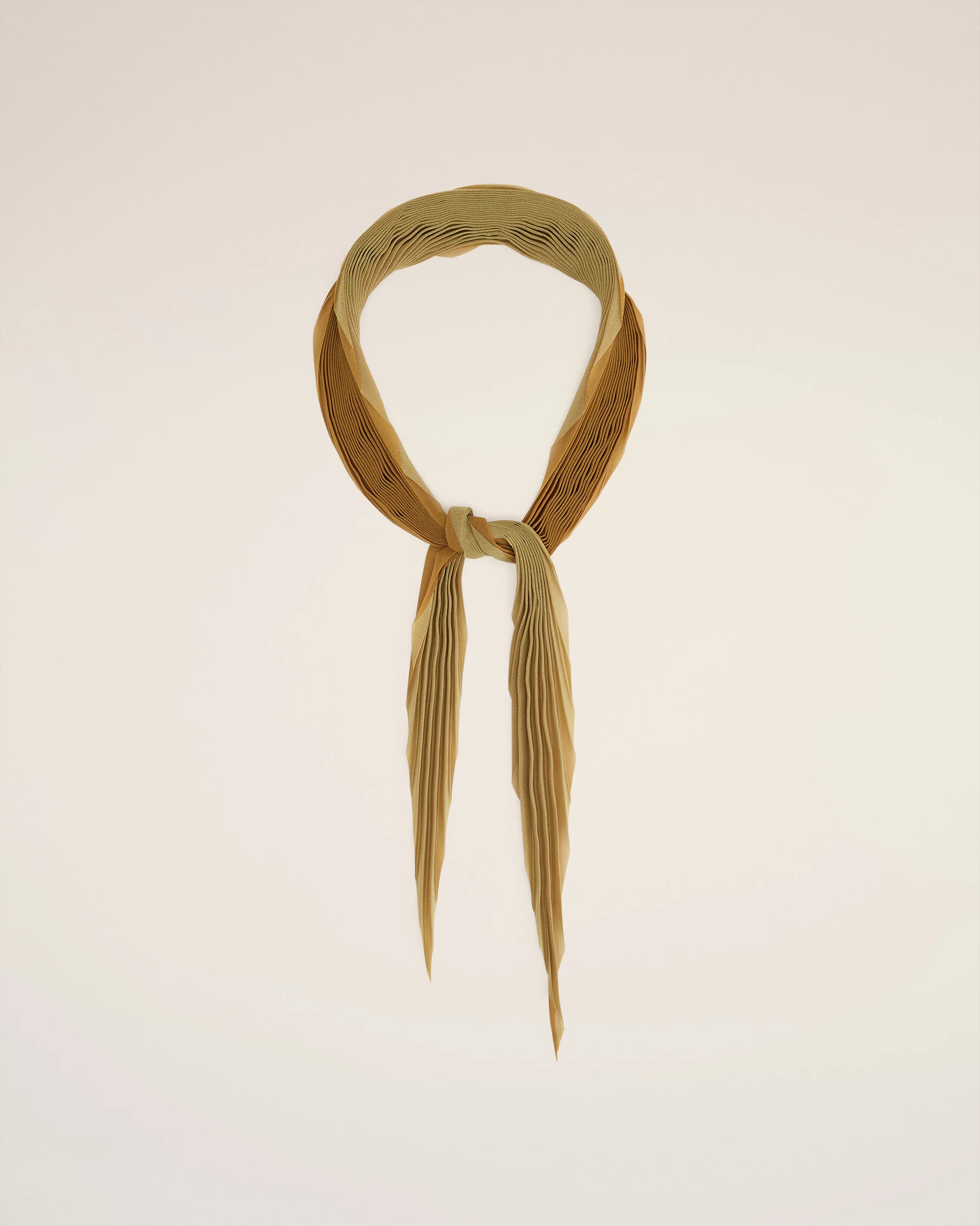 Mustard Pleated Diamond Shaped Scarf