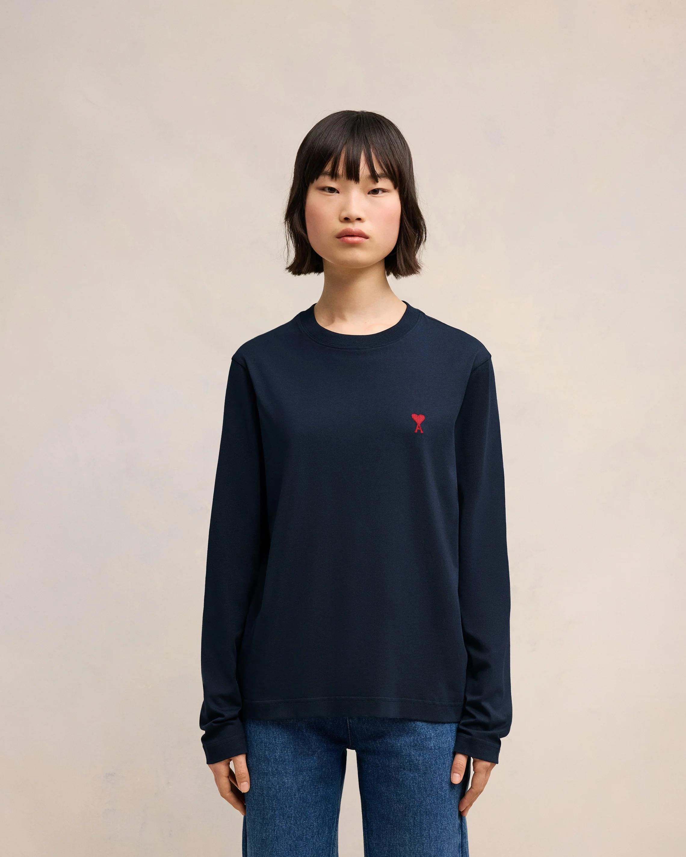 Navy Cotton Ami de Cœur T-Shirt