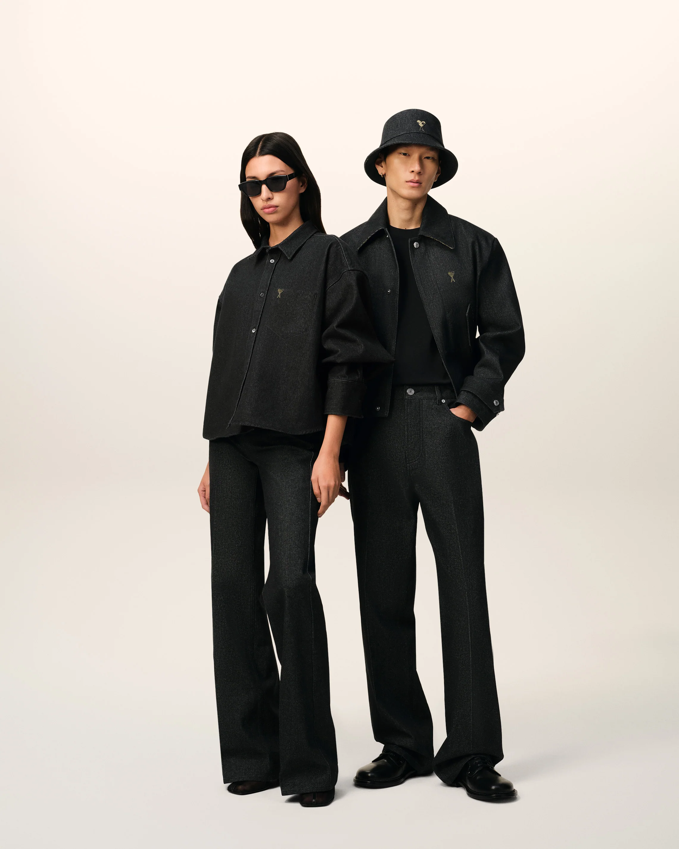 Black Cotton Flare Fit Jeans