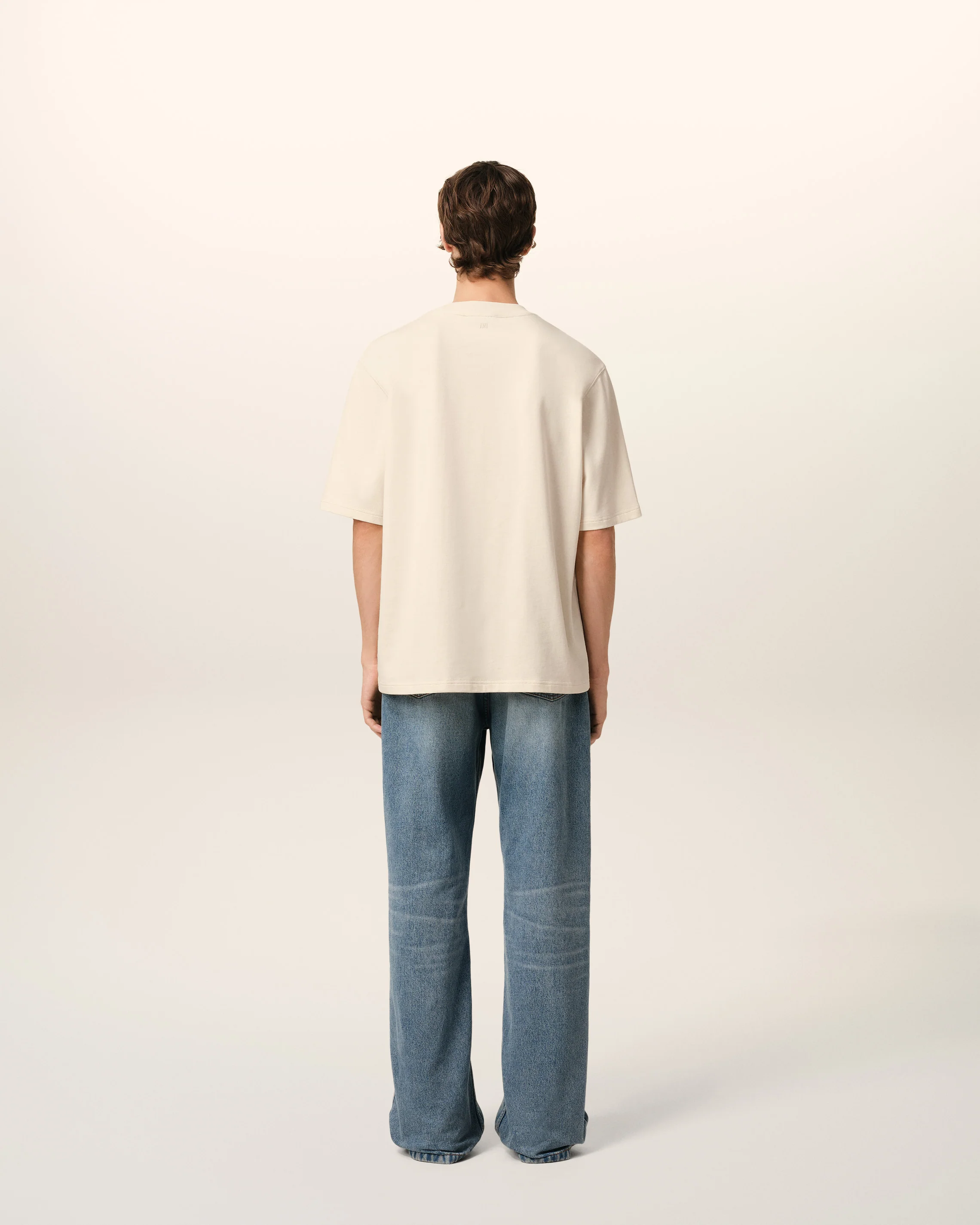 Beige Cotton Ami de Coeur Patch T-Shirt