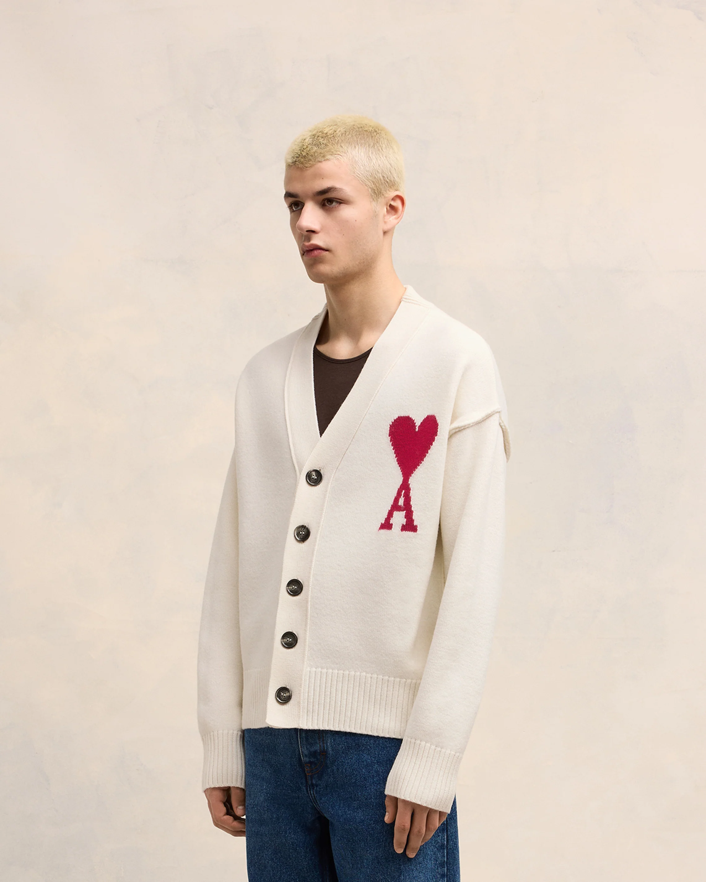 White Wool Ami de Coeur Cardigan