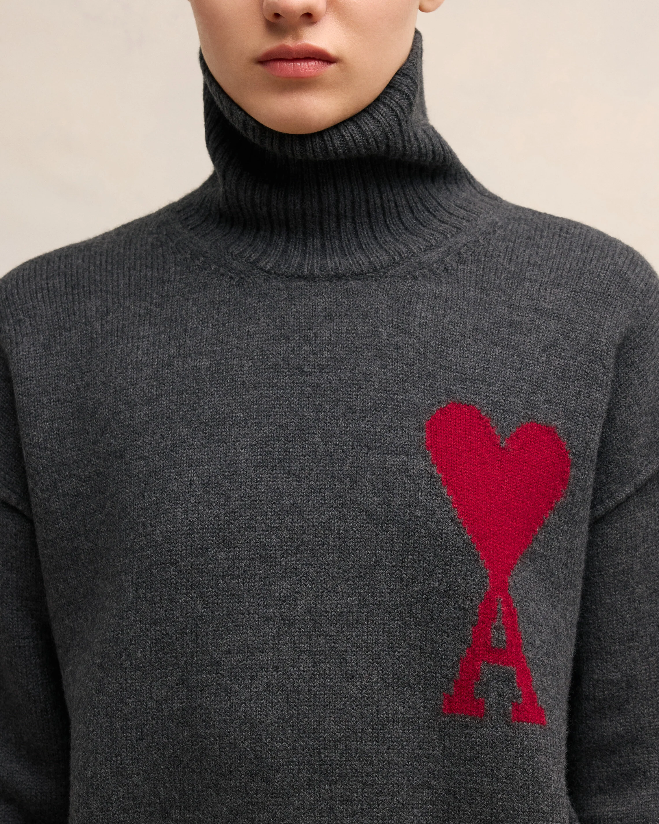 Grey Wool Ami de Coeur Sweater