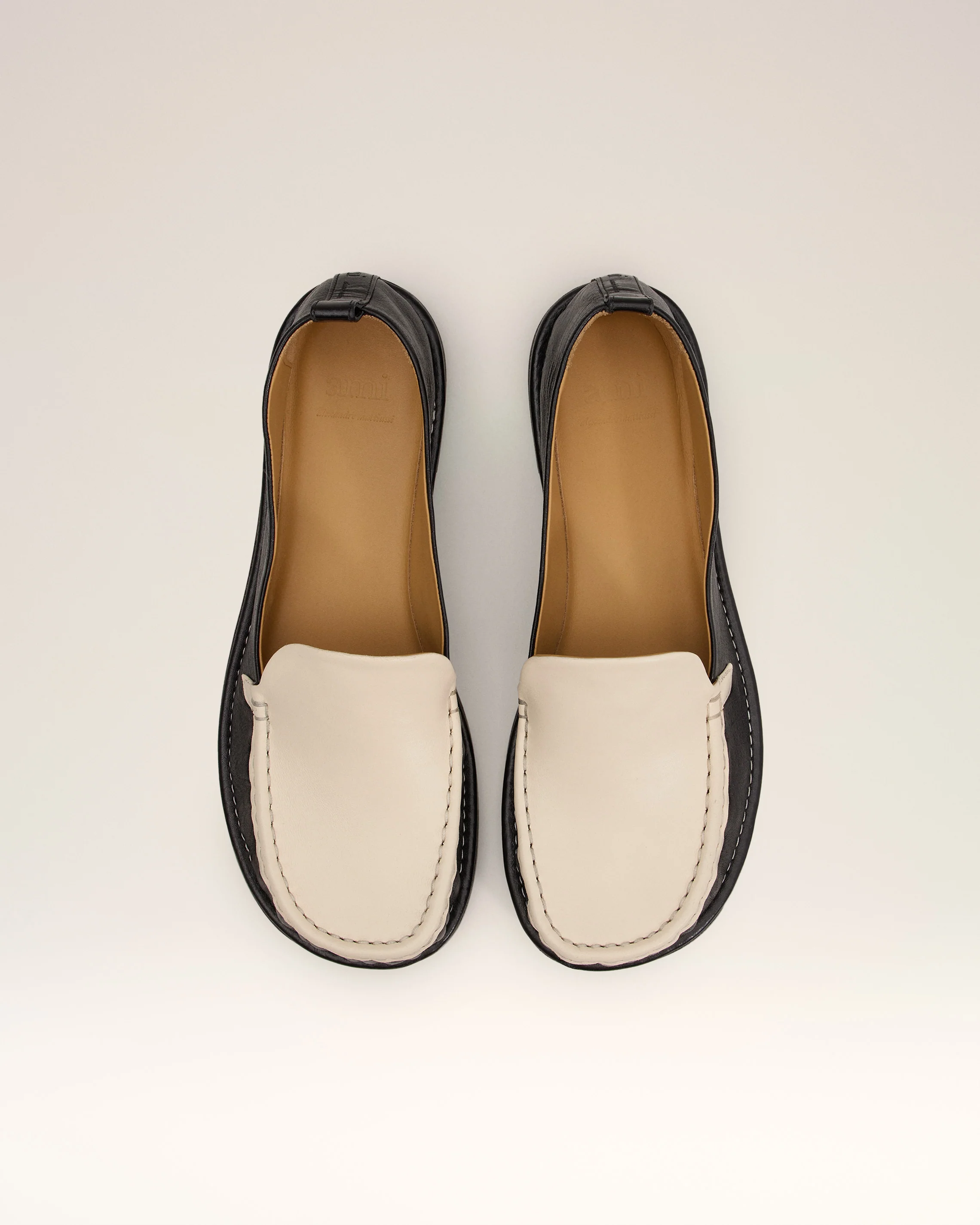 Black Leather Midi Loafers