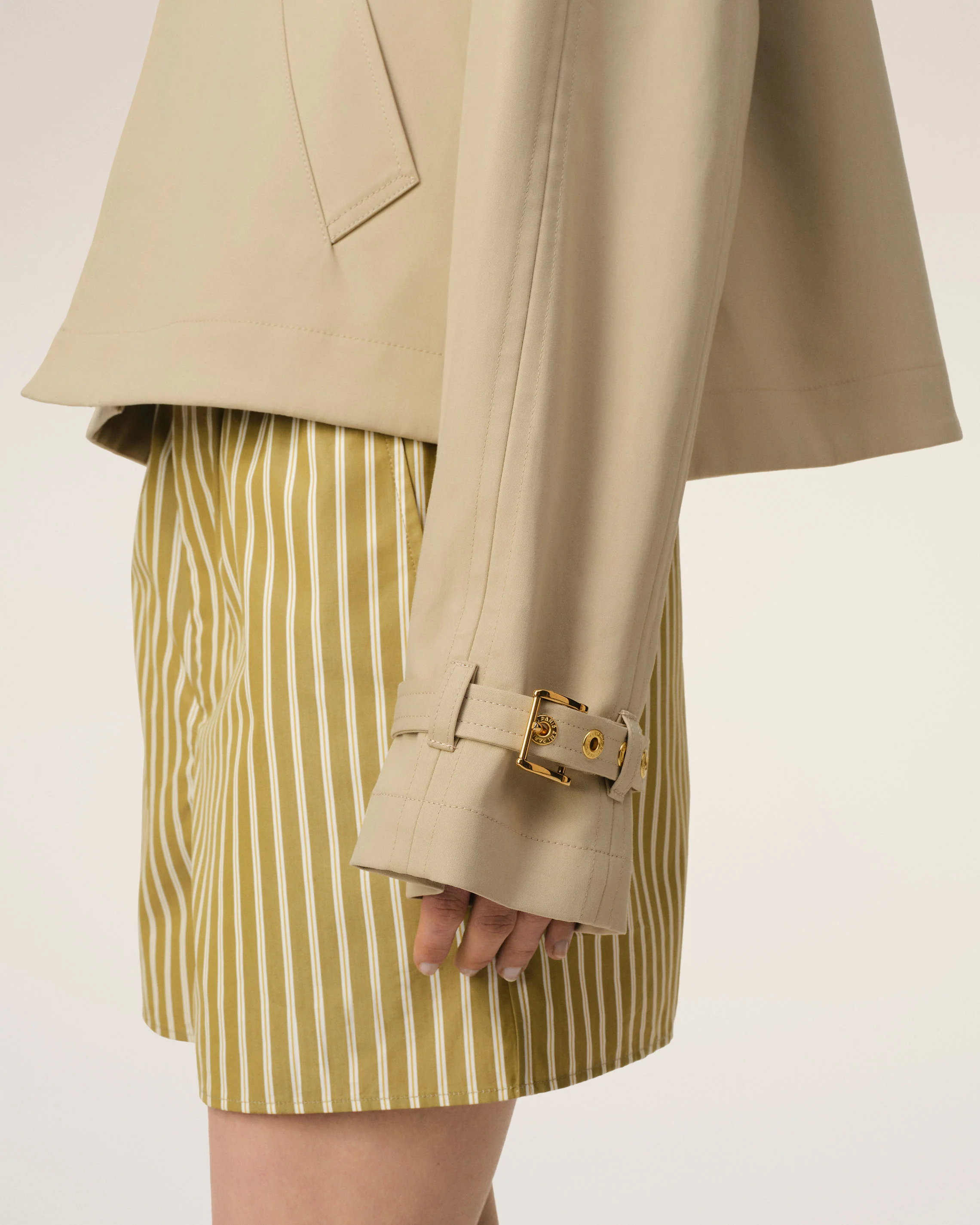 Beige Cotton Buttoned Jacket