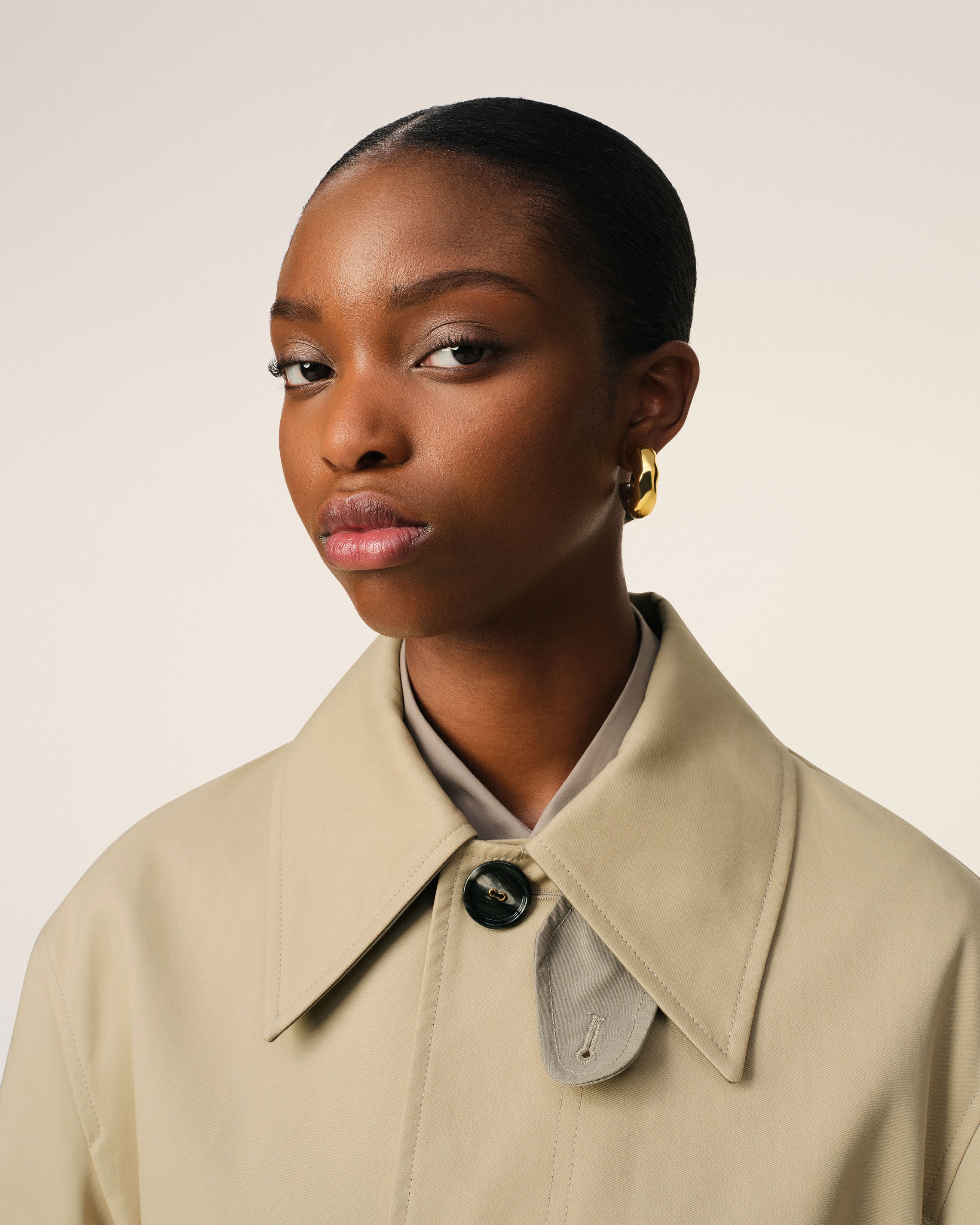 Beige Cotton Belted Mac