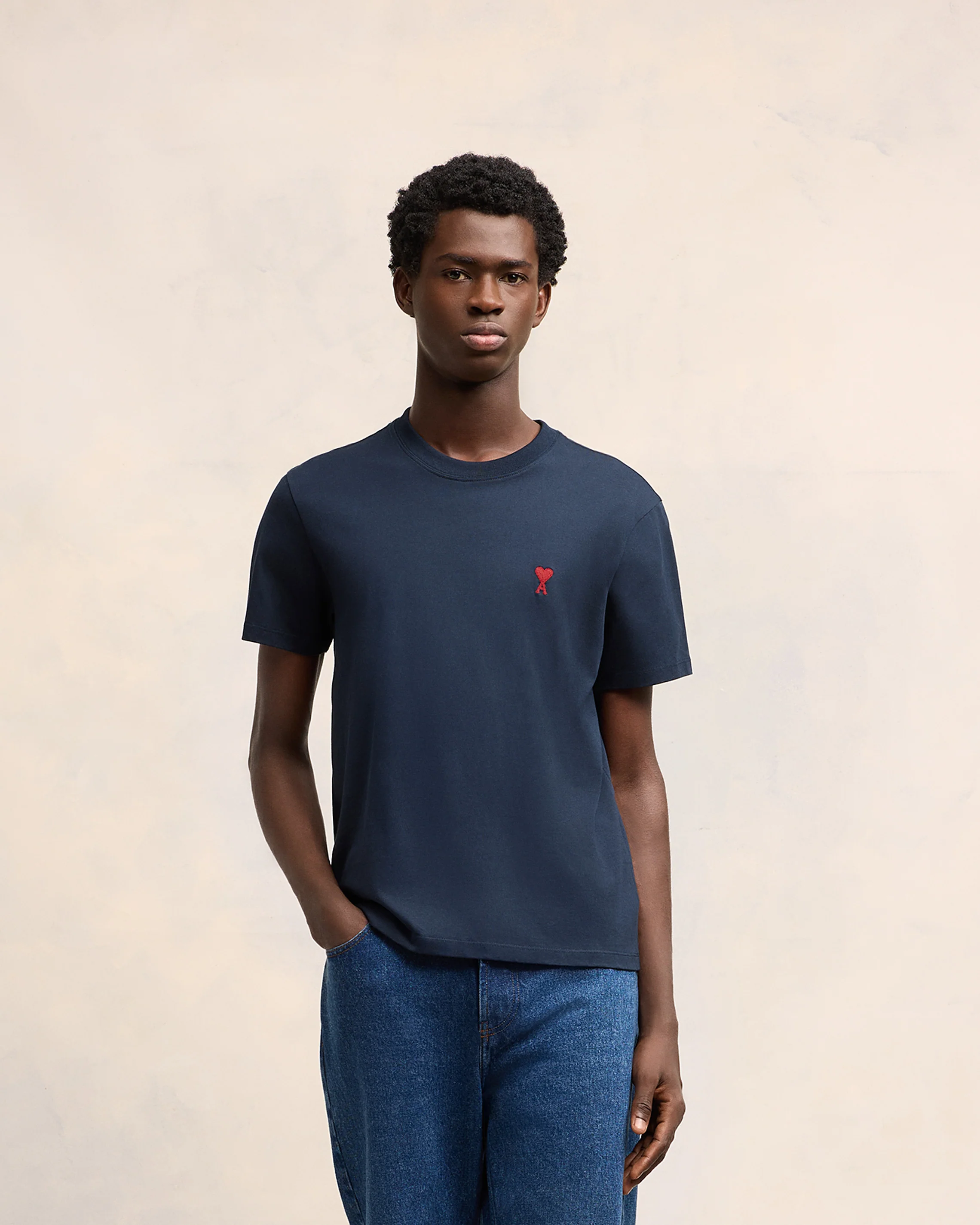 Navy Cotton Ami de Coeur T-Shirt