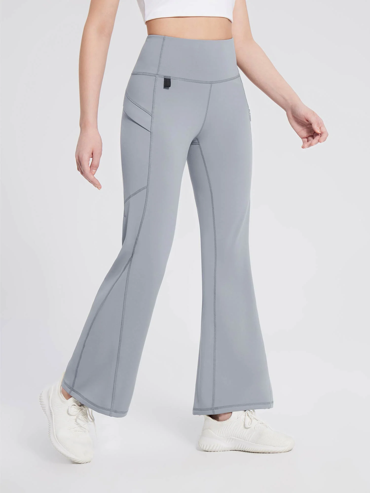 Laureate Fleece-Lined Zip Pocket Compression Flare Pants