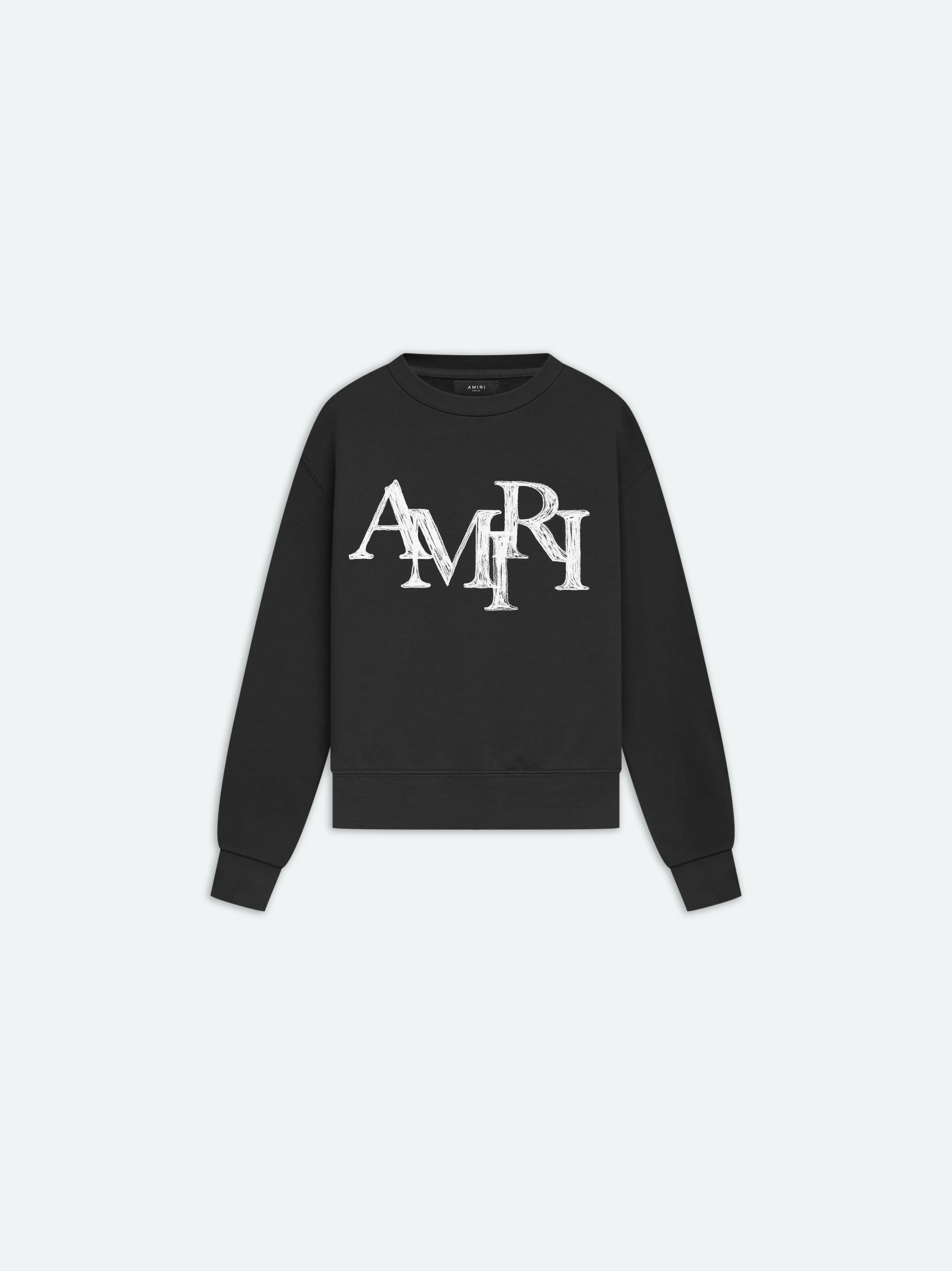 KIDS - AMIRI STAGGERED SCRIBBLE CREWNECK - Black