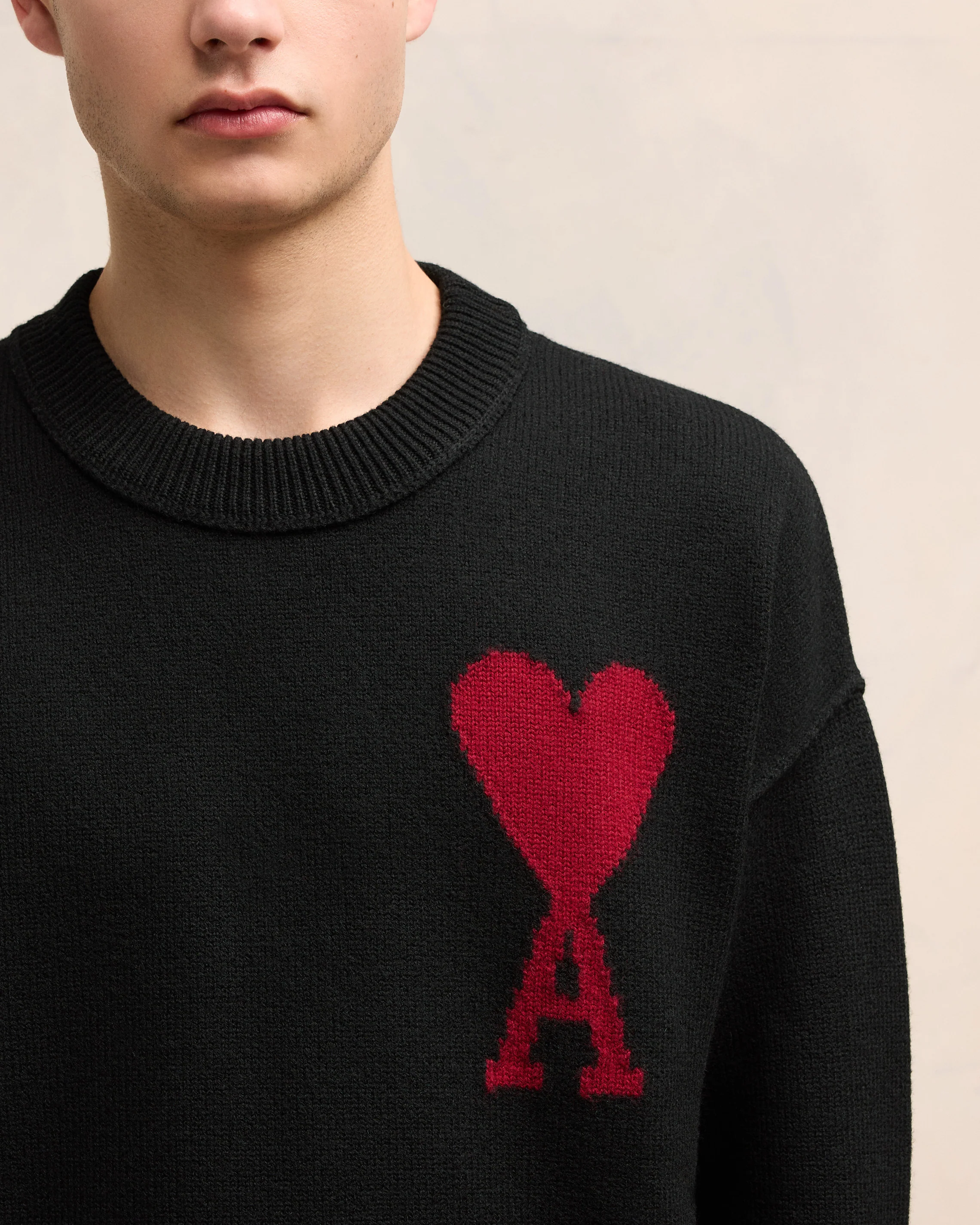 Black Wool Ami de Coeur Sweater