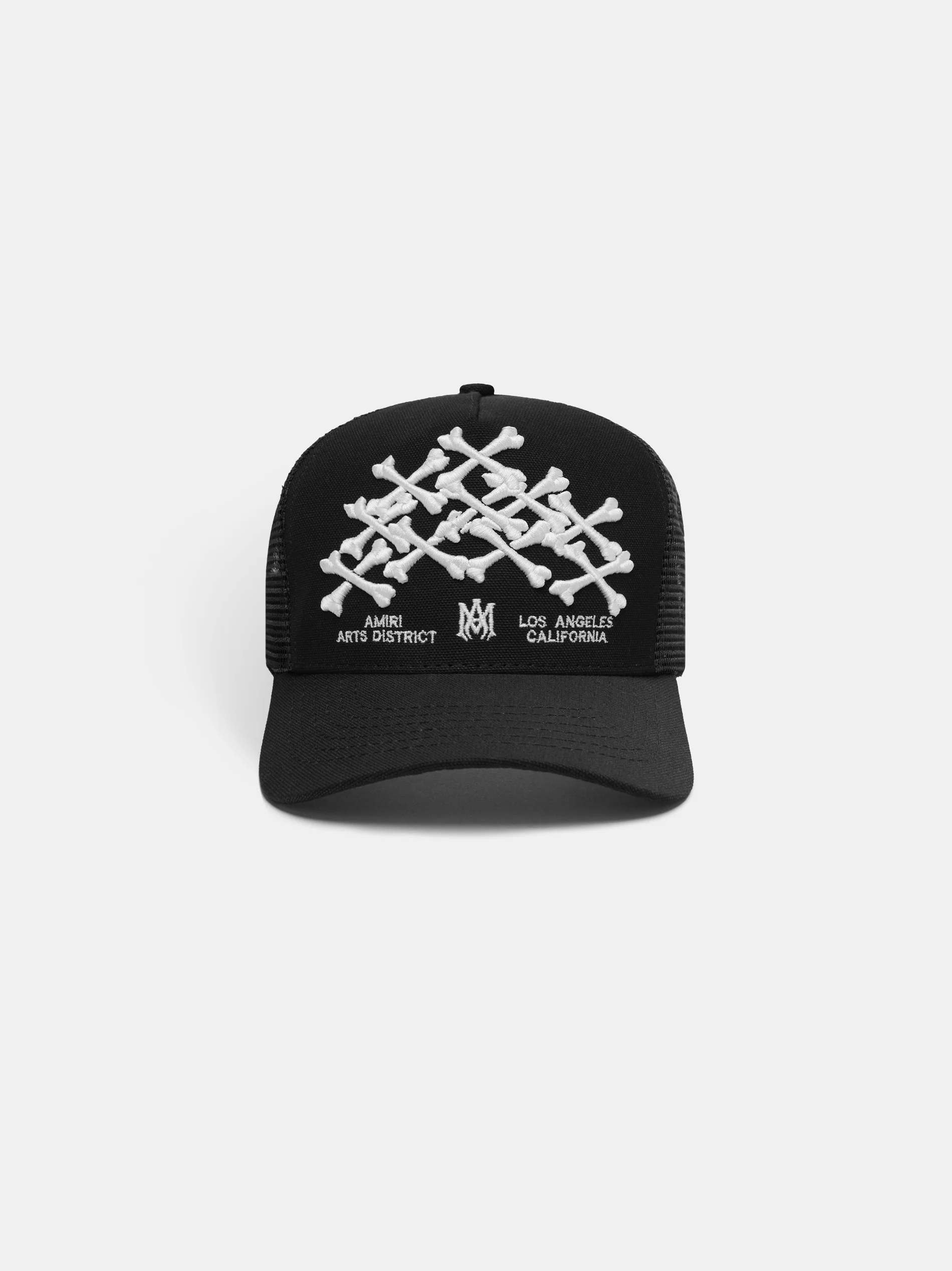 BONES STACKED TRUCKER HAT - Black