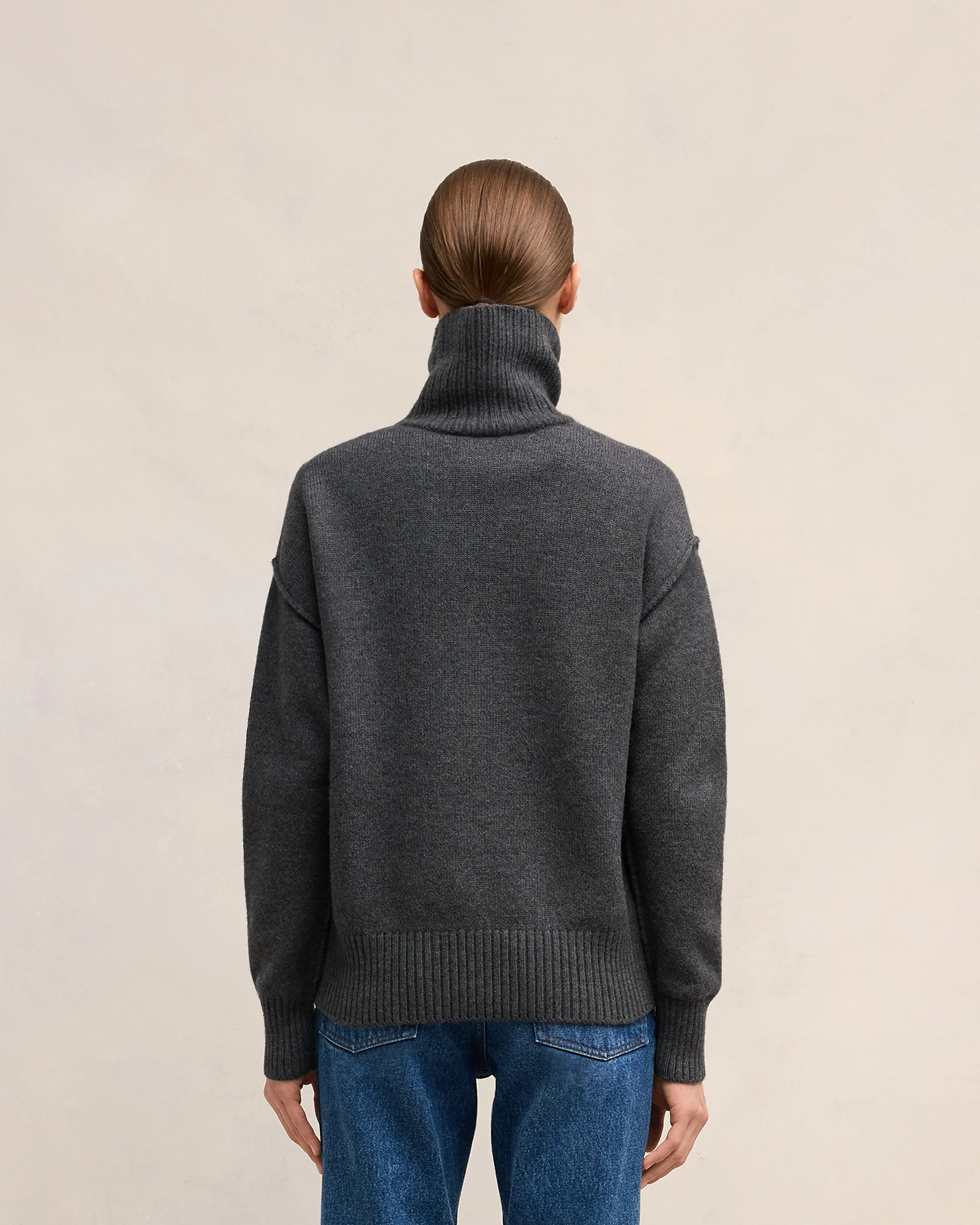 Grey Wool Ami de Coeur Sweater