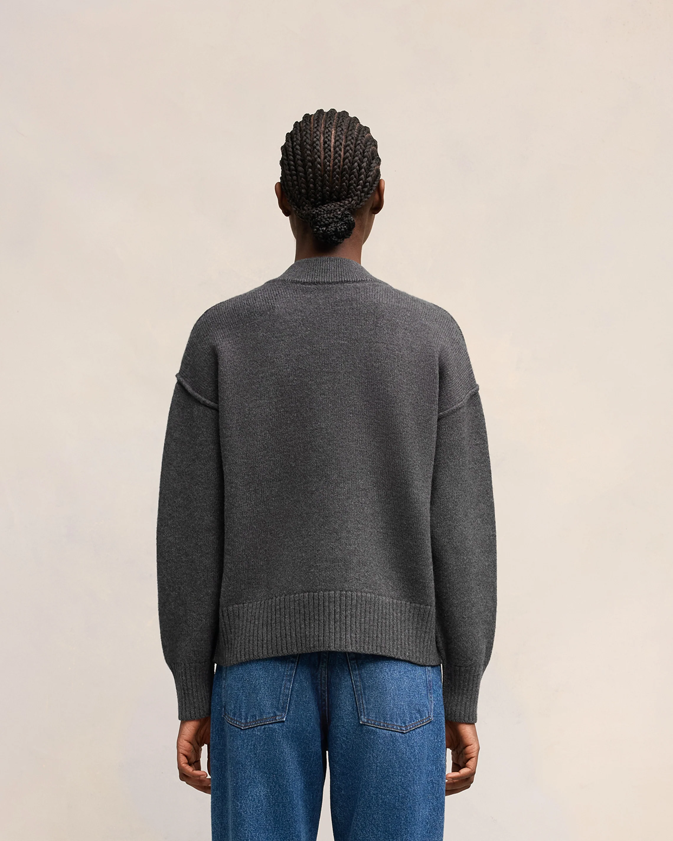 Grey Wool Ami de Coeur Cardigan