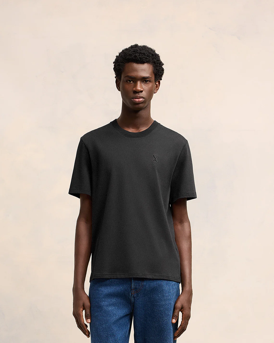 Black Cotton Ami de Coeur T-Shirt