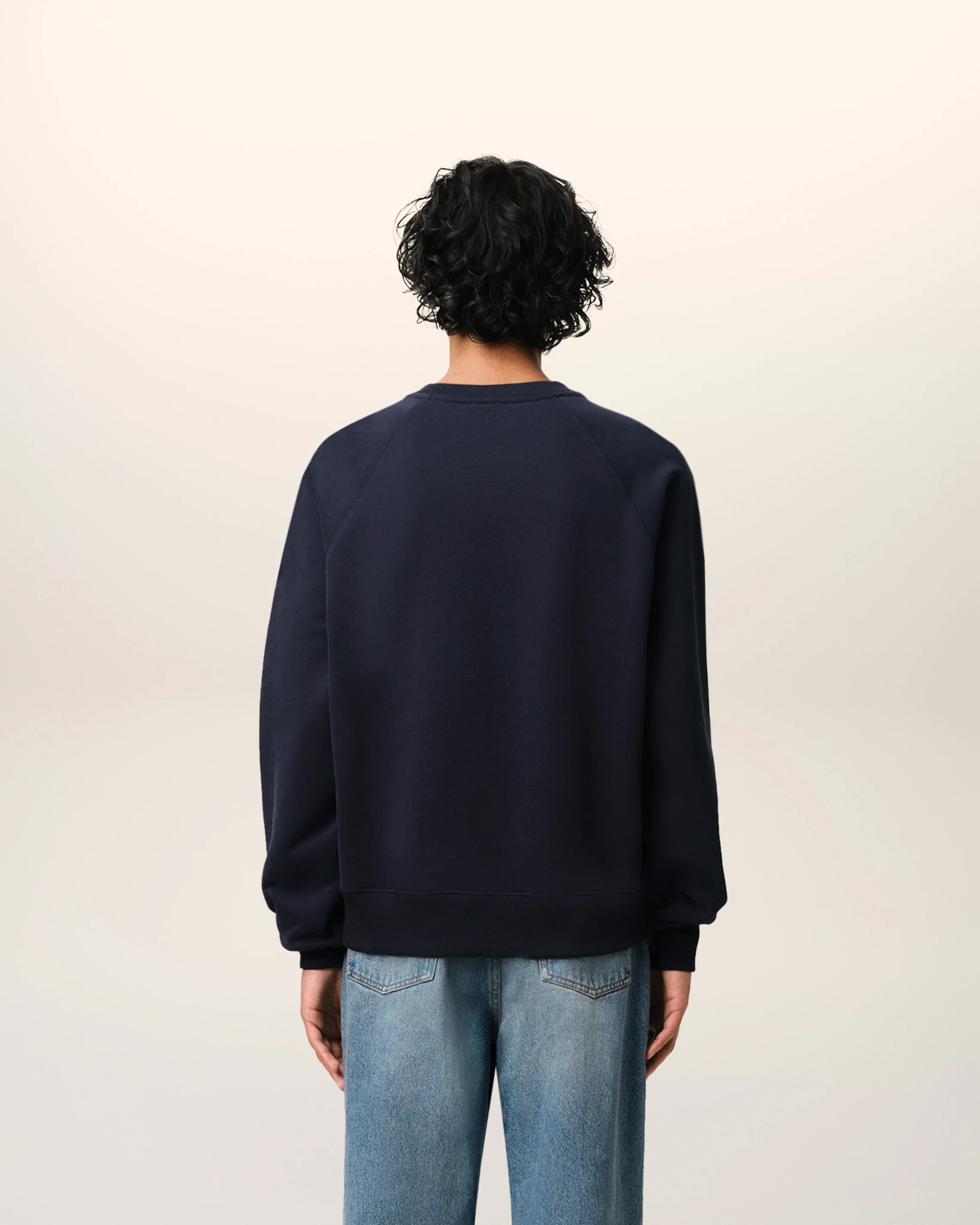 Navy Cotton Ami de Coeur Patch Sweatshirt