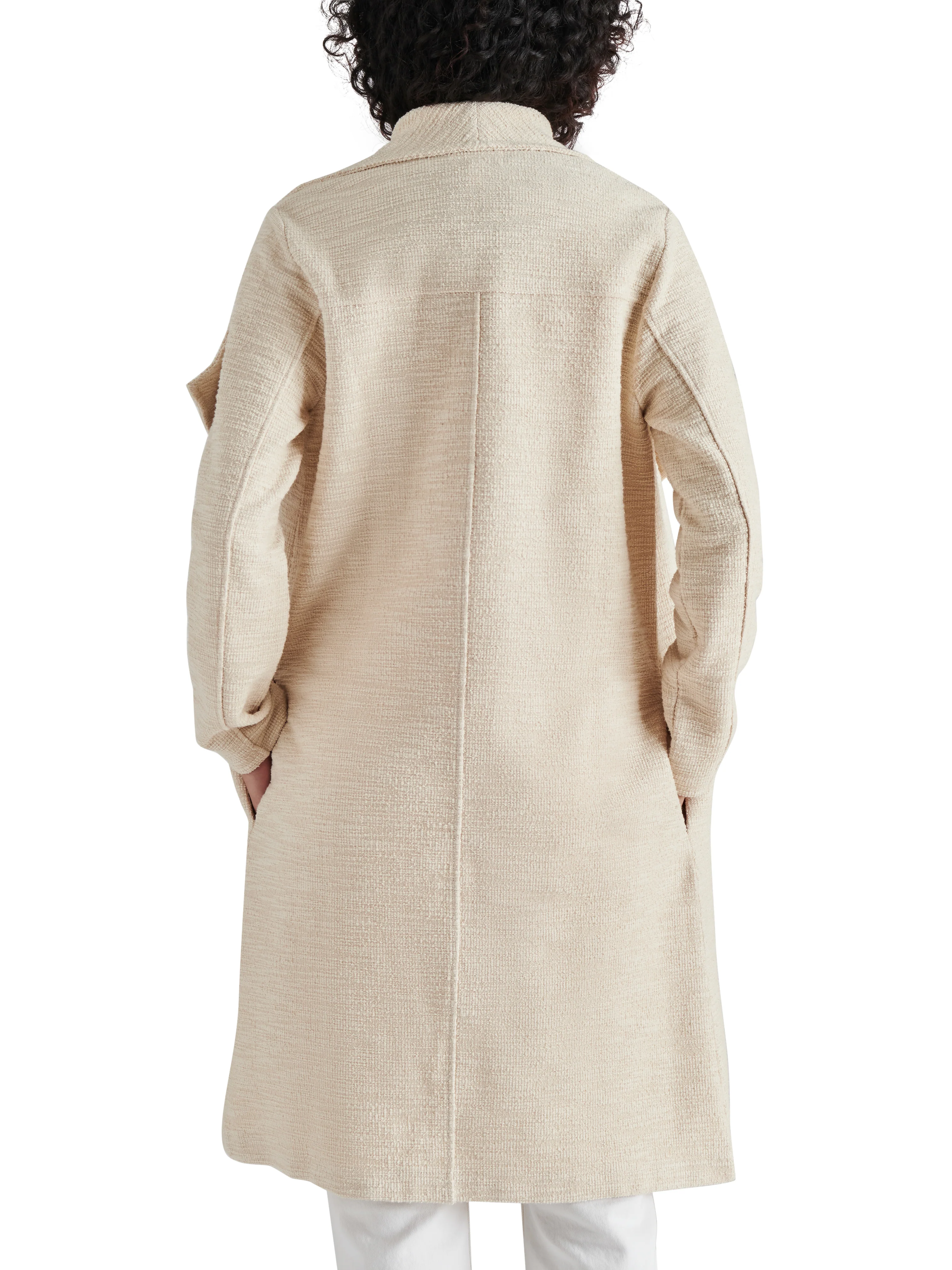 DRAPE FRONT SLUB KNIT JACKET IVORY
