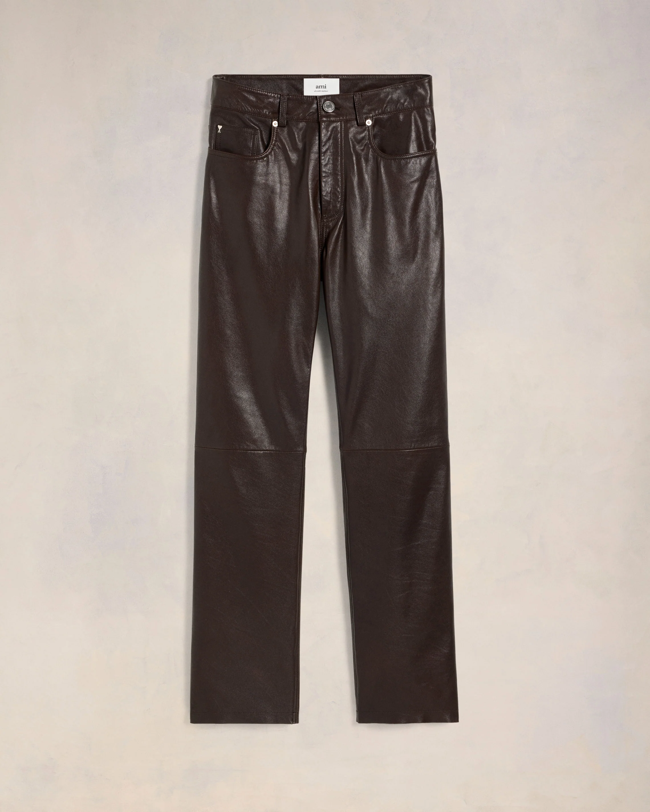 Leather Straight Fit Trousers